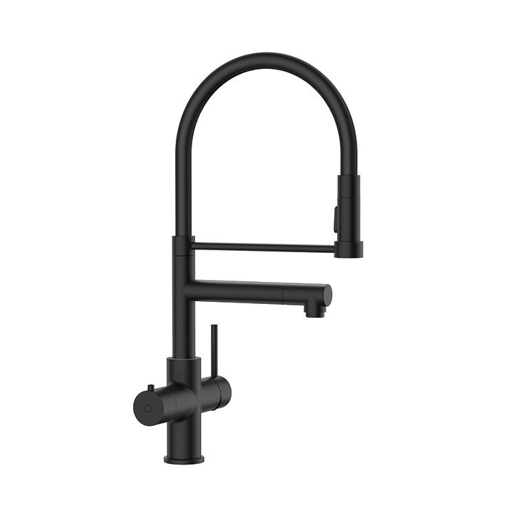 Vizio 4-in-1 Multifunction Sink Mixer with Detachable Spray (Matt Black)(VZ4002202MB) with Vizio Hot Water Machine (VZ600101MB)