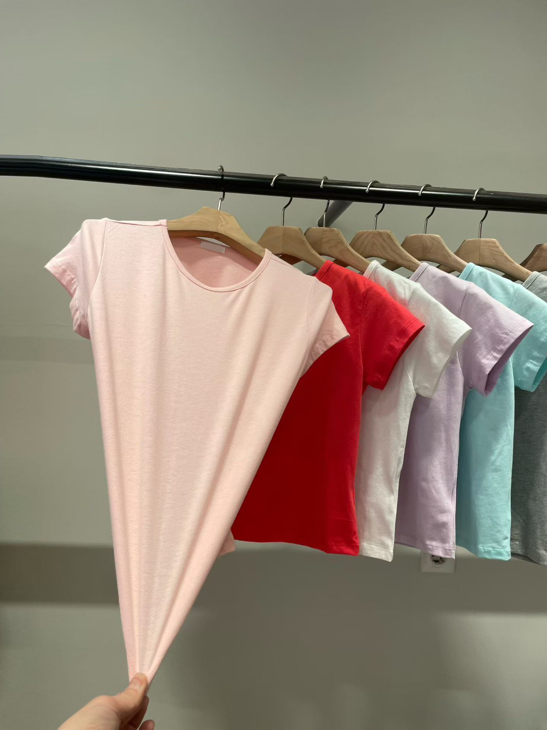 春夏多色系短袖圓領彈力棉TEE / 6色