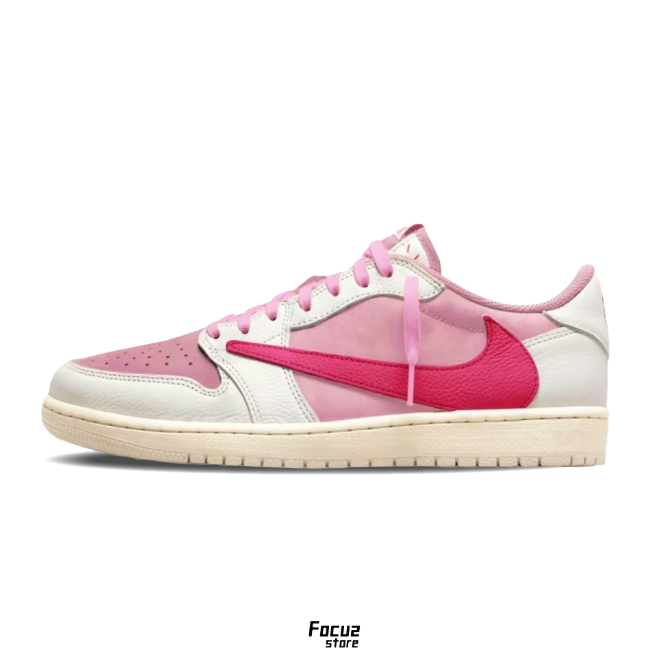 【Focus Store】預購 Travis Scott x Nike Air Jordan 1 Low OG "Sail Tropical Pink" 粉色 倒鉤 IQ7604-101