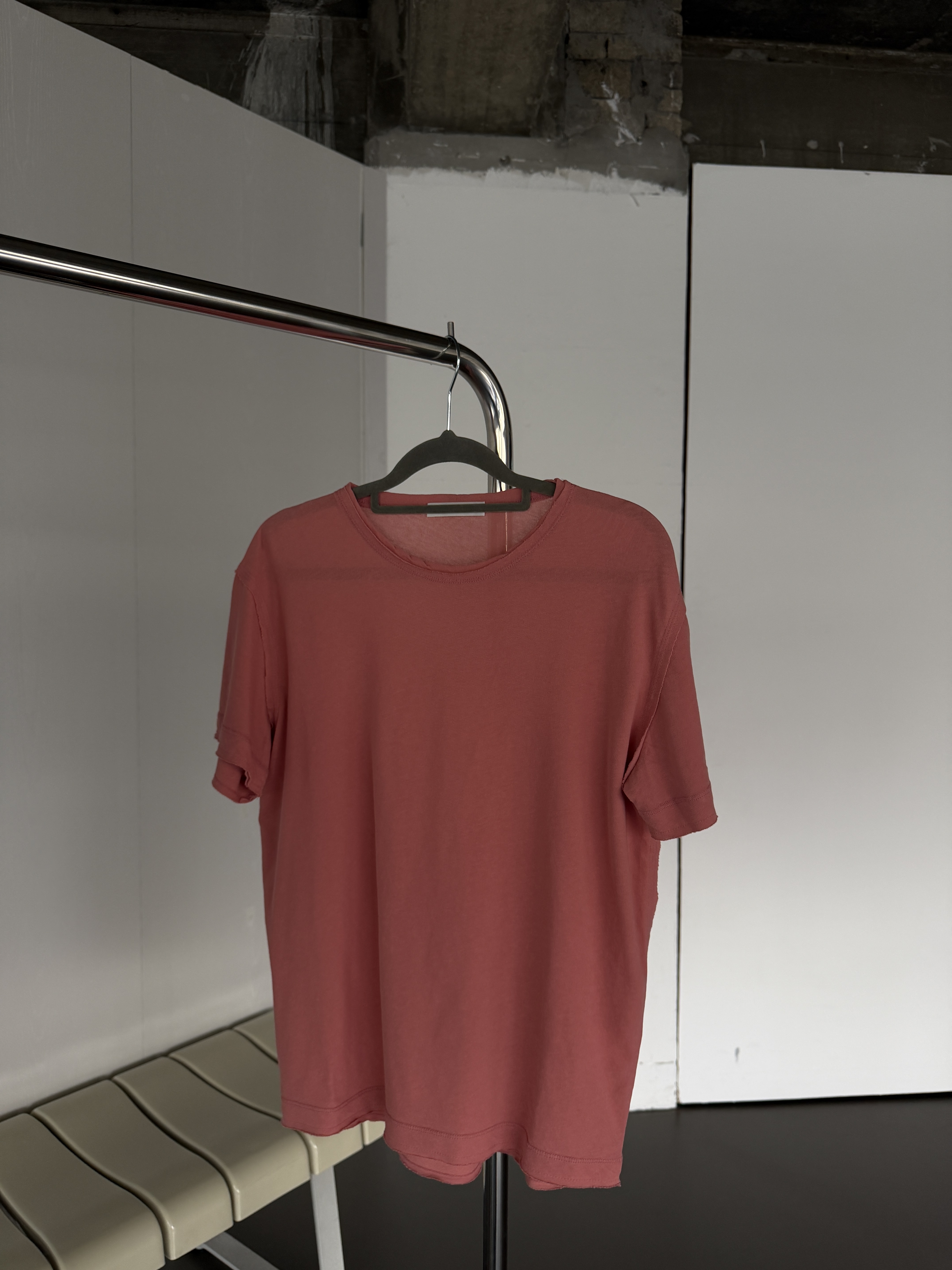Washed raw edges tee