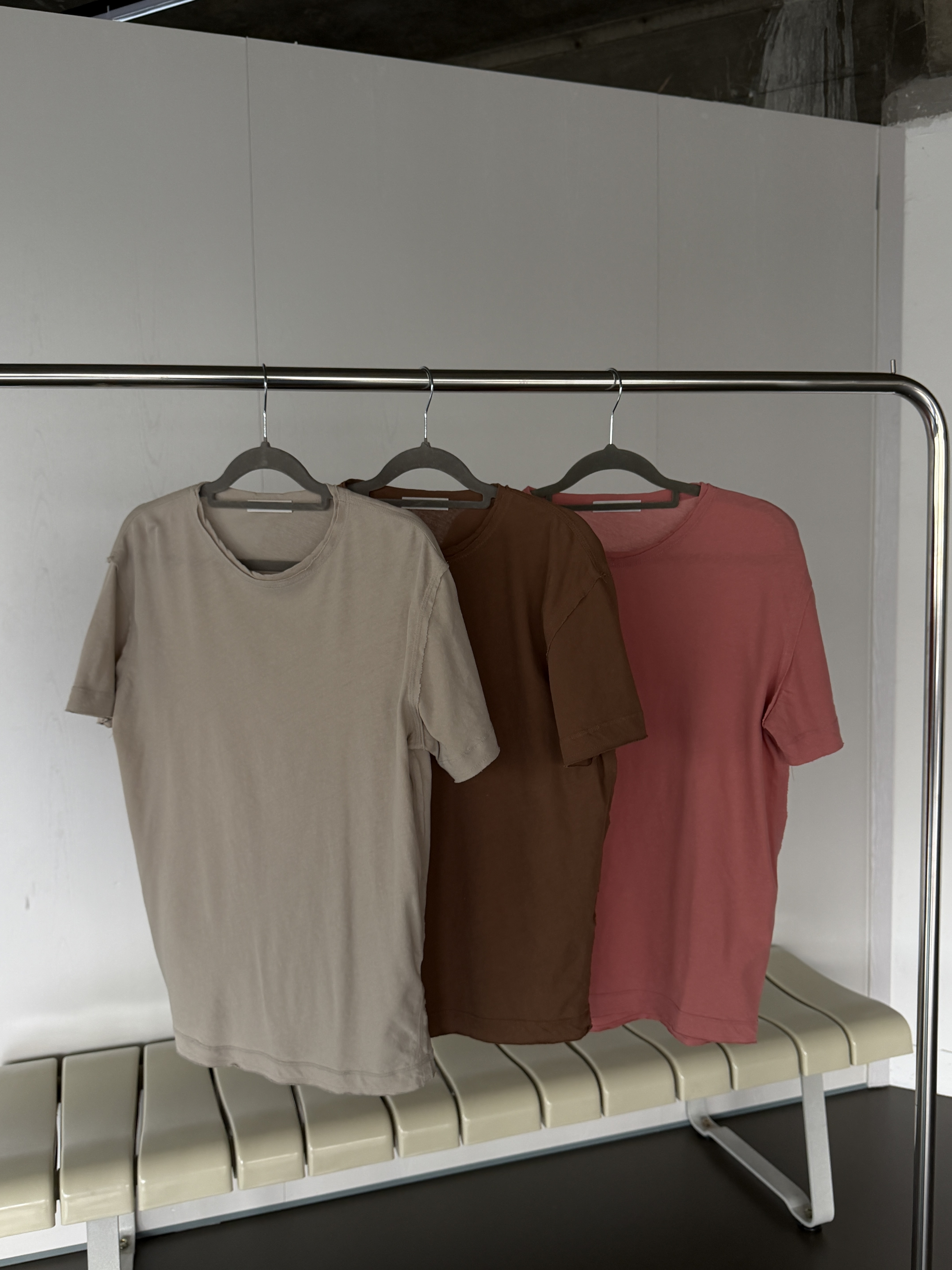 Washed raw edges tee