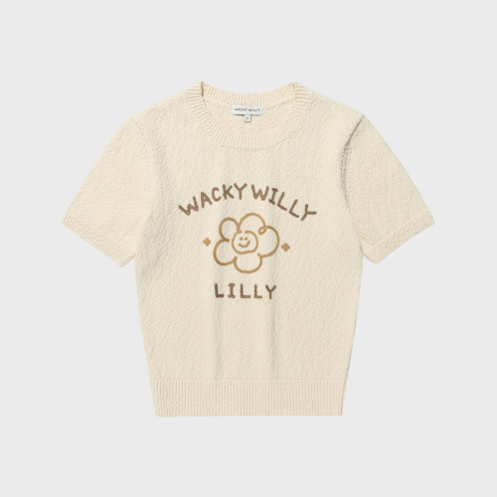 0512WW60-KOREATRIP-CLTH-WACKY WILLY Big Lilly 圖案短袖針織上衣（A60）