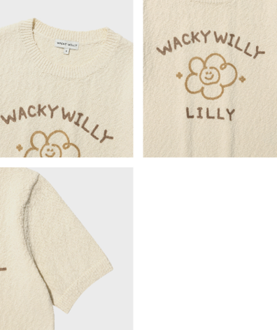 0512WW60-KOREATRIP-CLTH-WACKY WILLY Big Lilly 圖案短袖針織上衣（A60）