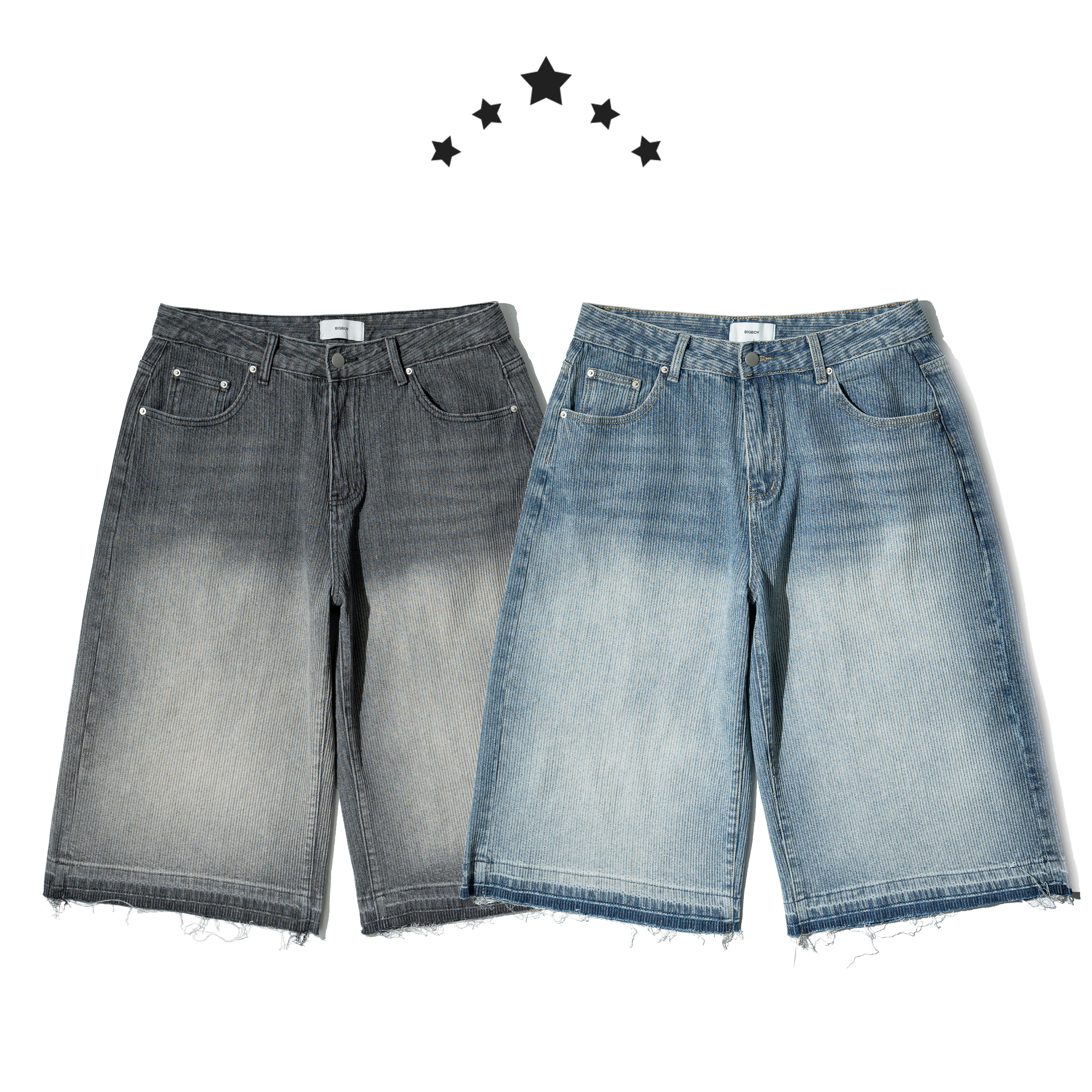 Gradient Washed Denim Jorts 漸層水洗 牛仔七分褲 [B-2625]