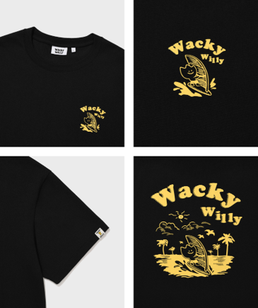 0512WW76-KOREATRIP-CLTH-WACKY WILLY Kiky 衝浪圖案短袖 T 恤（A76）