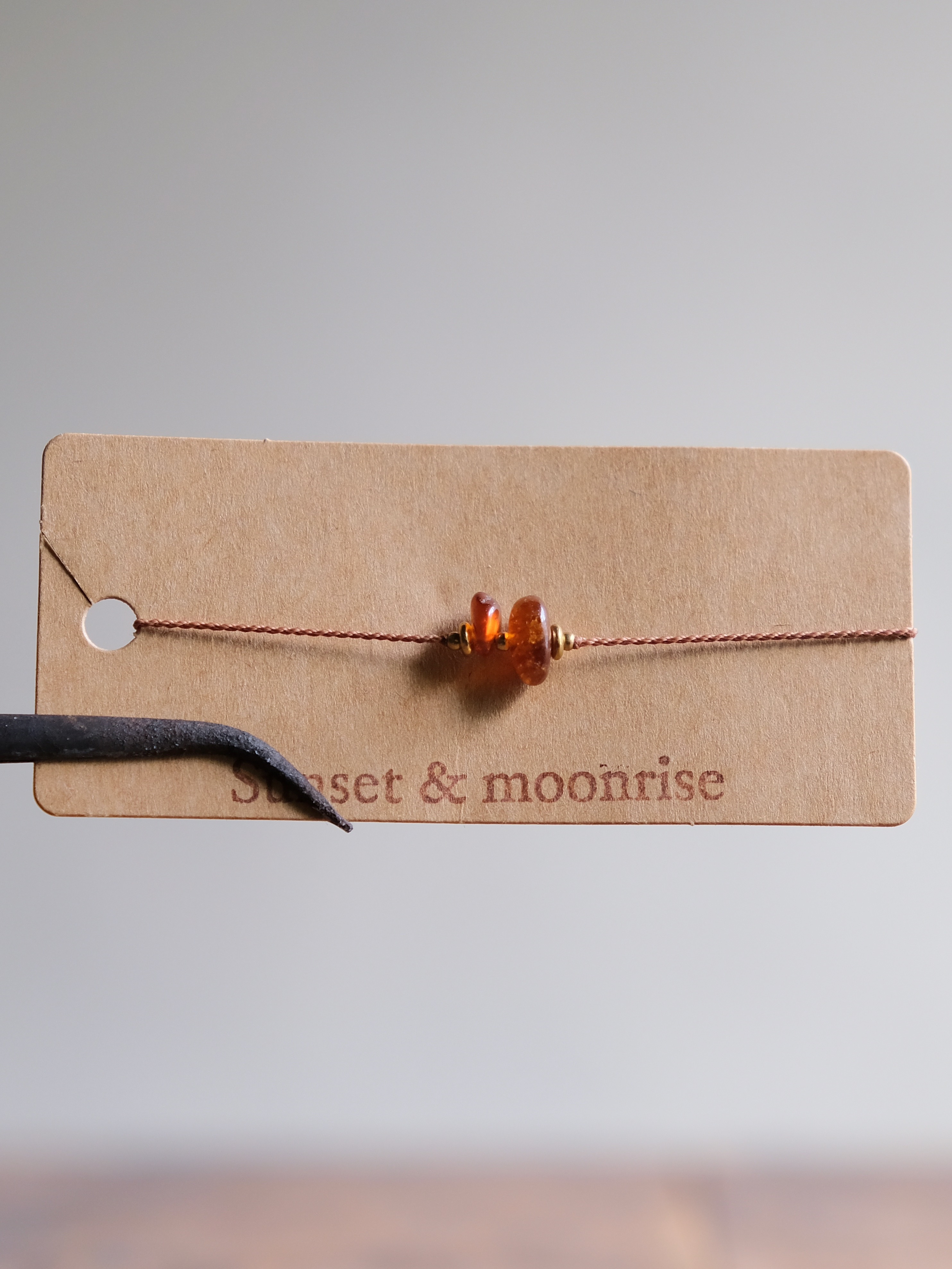 Sunset & moonrise 碎石手鍊 橙色石榴石