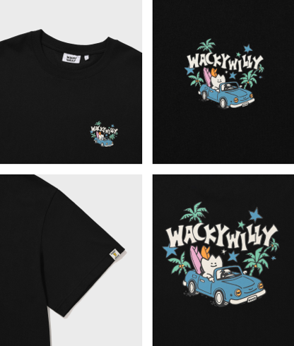 0512WW77-KOREATRIP-CLTH-WACKY WILLY Kiky 背後揸車車T裇（A77）