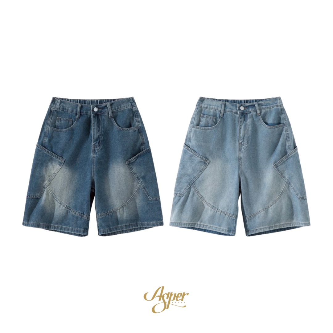 【官網限定】SBG 斜口袋牛仔短褲 V0023
