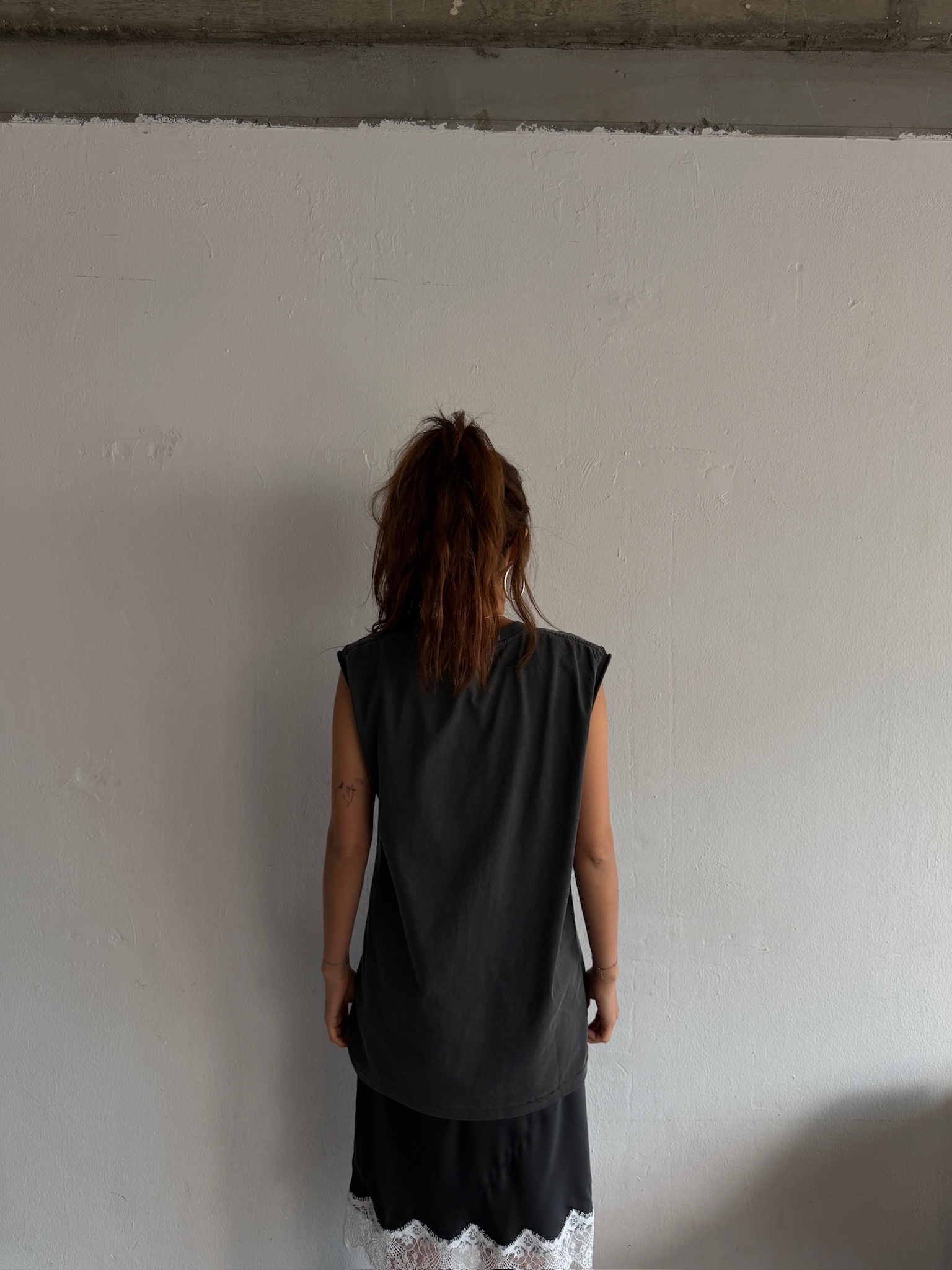 Raw edges long vest