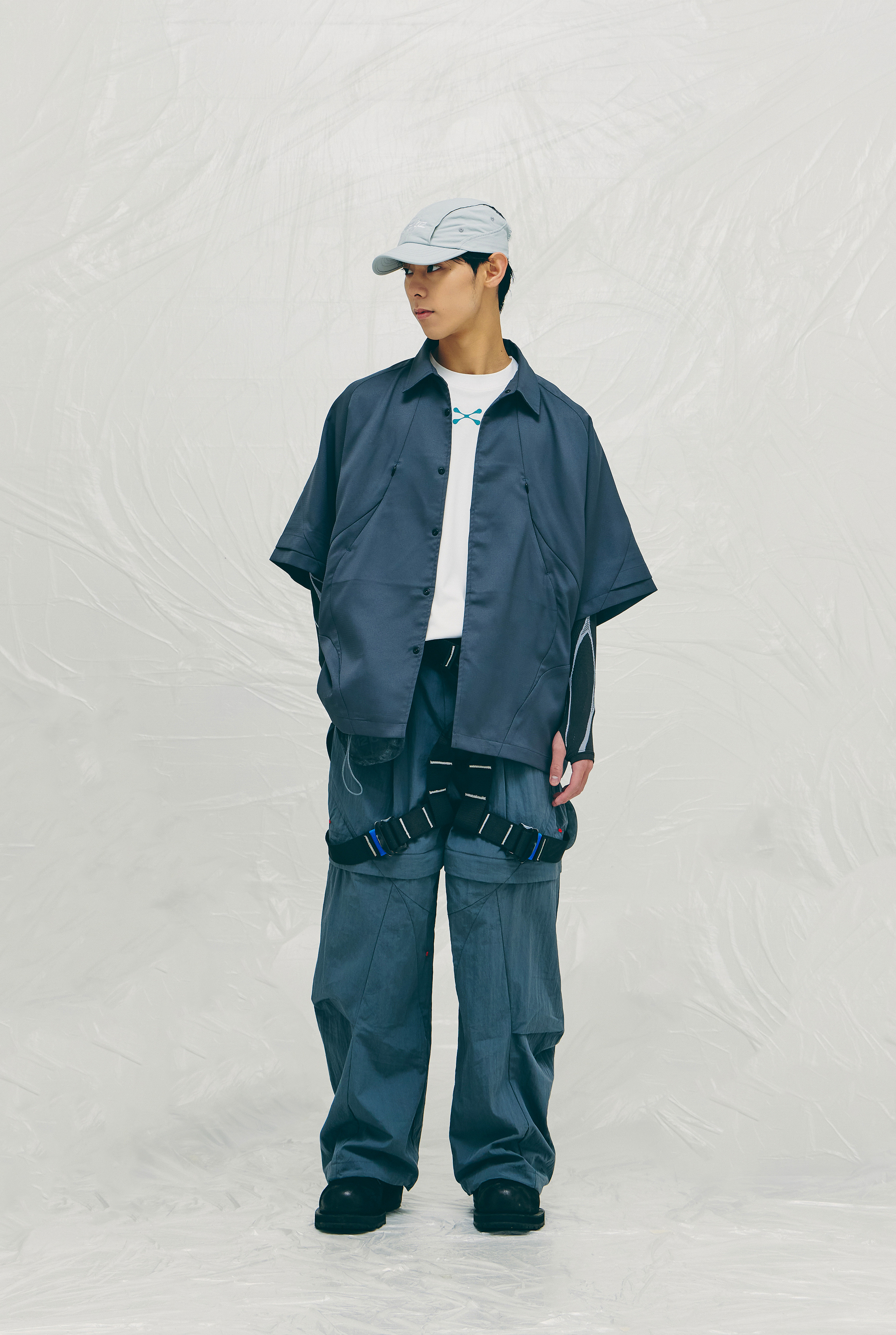 nozzle quiz®｜Vortex S/S Shirt (Black/Slate Blue)