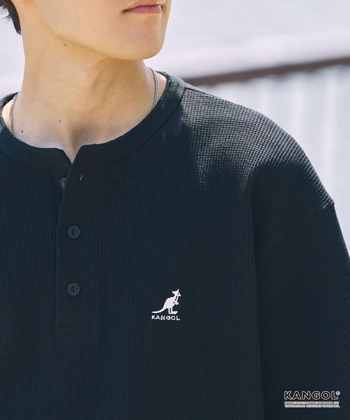 日本 KANGOL x mono-mart Waffle Henley T-Shirt [sc1495]