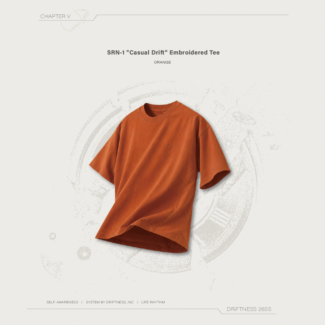 DRiFTNESS | SRN-1 "Casual Drift" 超涼感刺繡素踢 - Orange