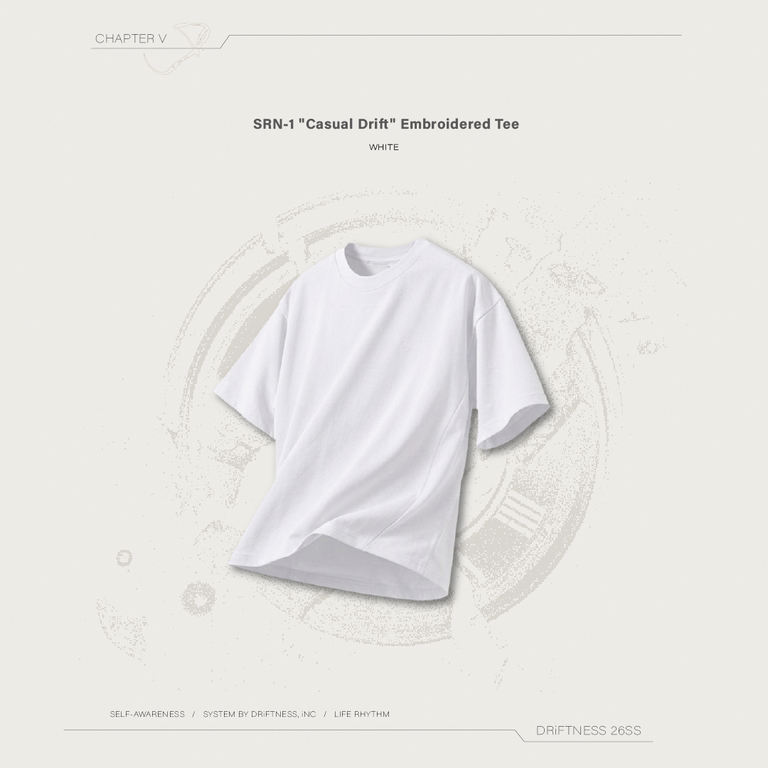 DRiFTNESS | SRN-1 "Casual Drift" 超涼感刺繡素踢 - White