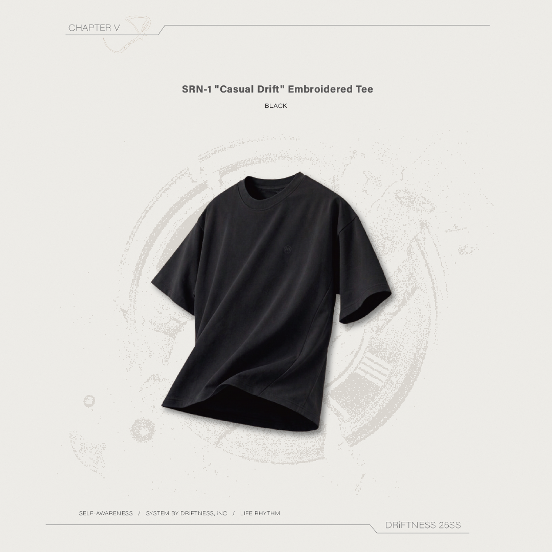 DRiFTNESS | SRN-1 "Casual Drift" 超涼感刺繡素踢 - Black