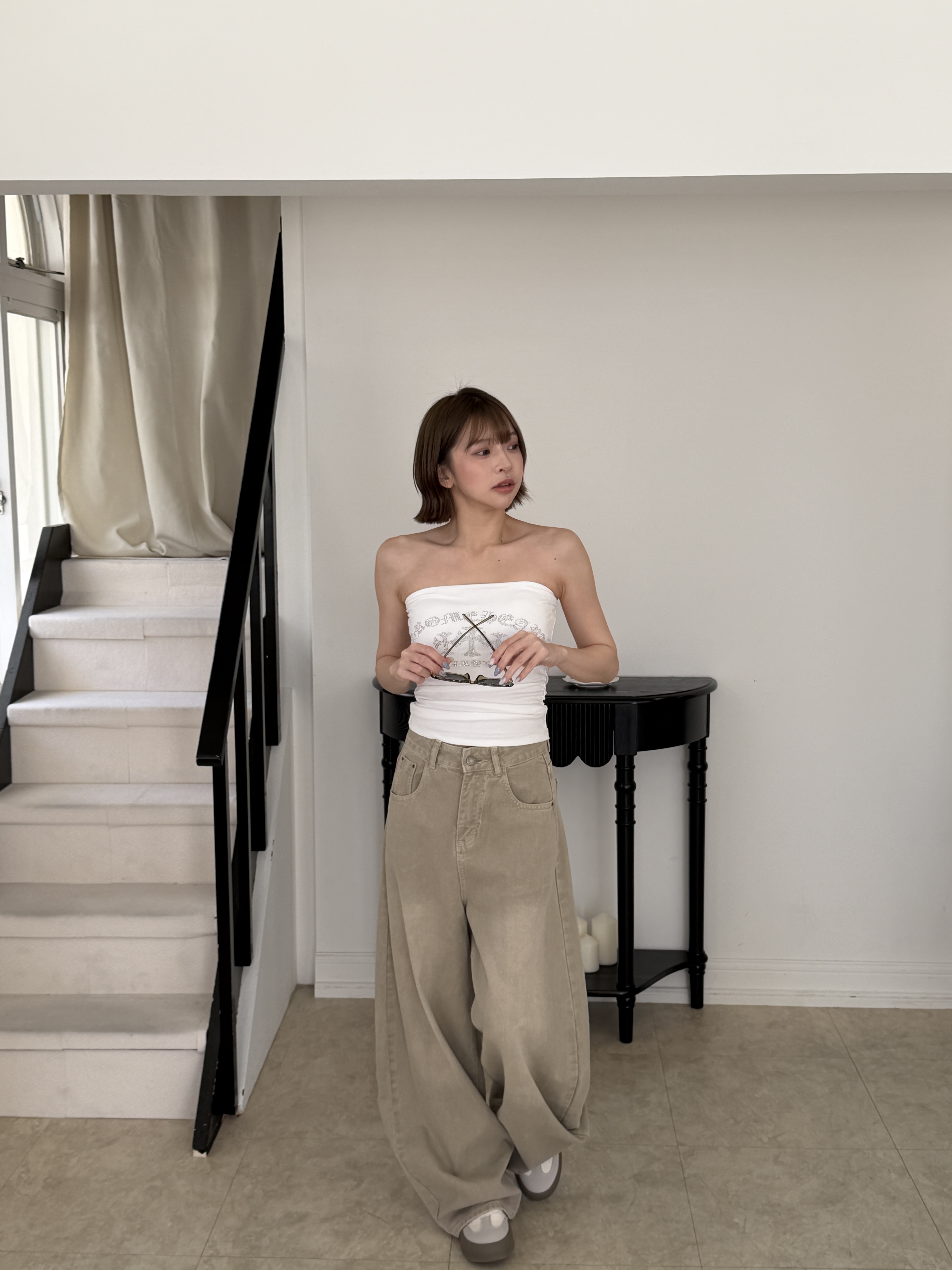美式水鑽平口Bra Top