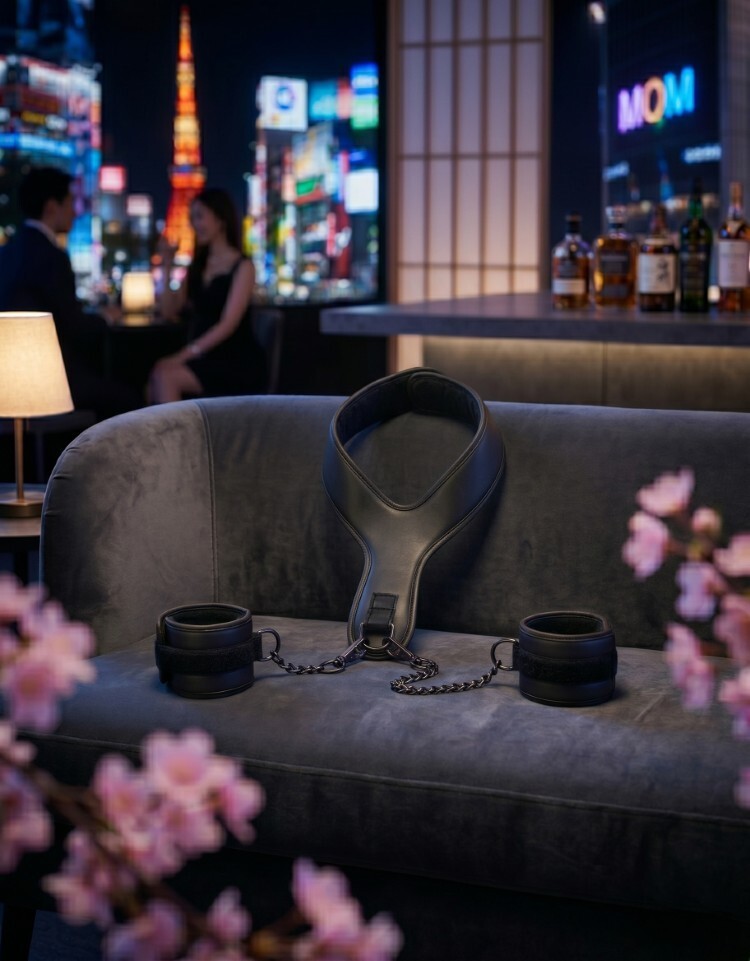 Liebe Seele Vegan Fetish 柔韌皮革 曜黑頸手連銬 日本sm道具