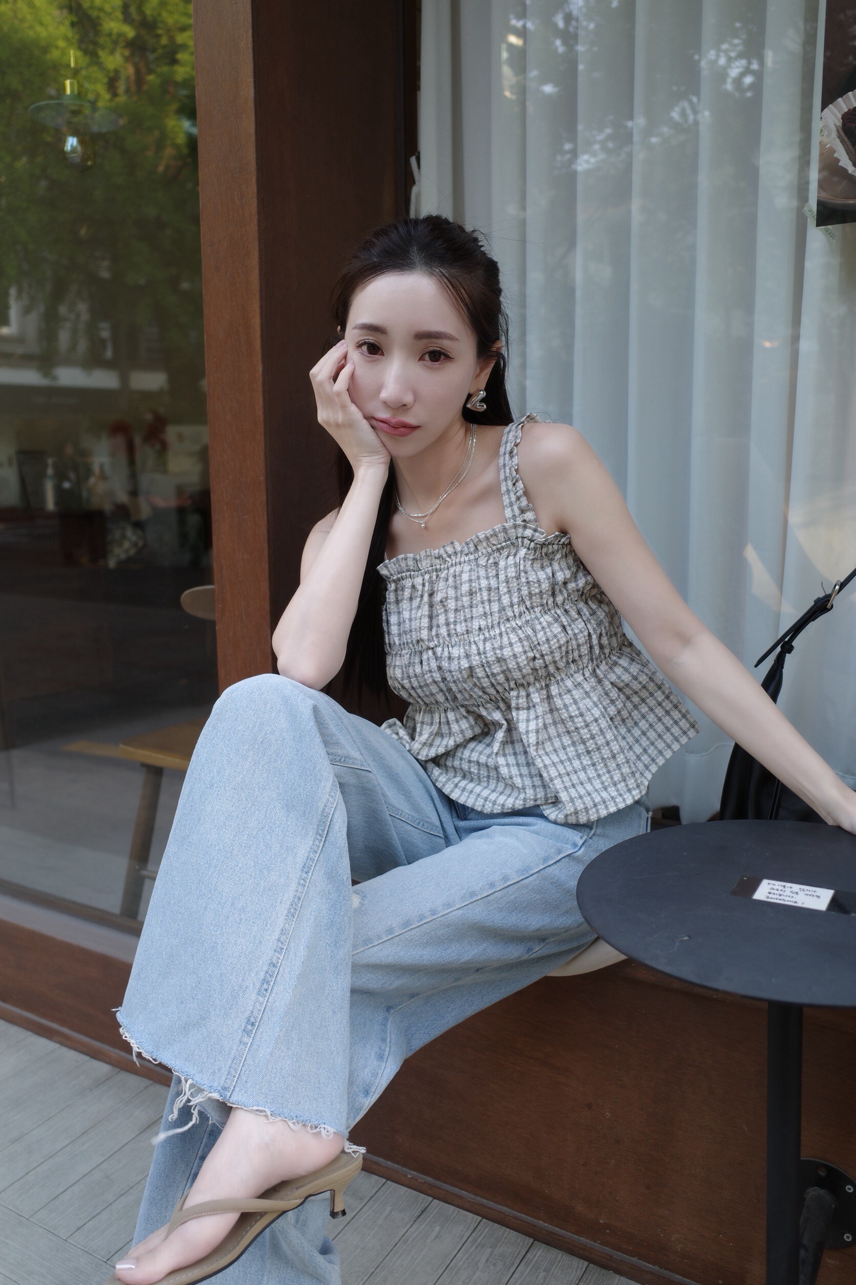 🇰🇷(預購)#AQ41 可可愛愛格紋背心上衣