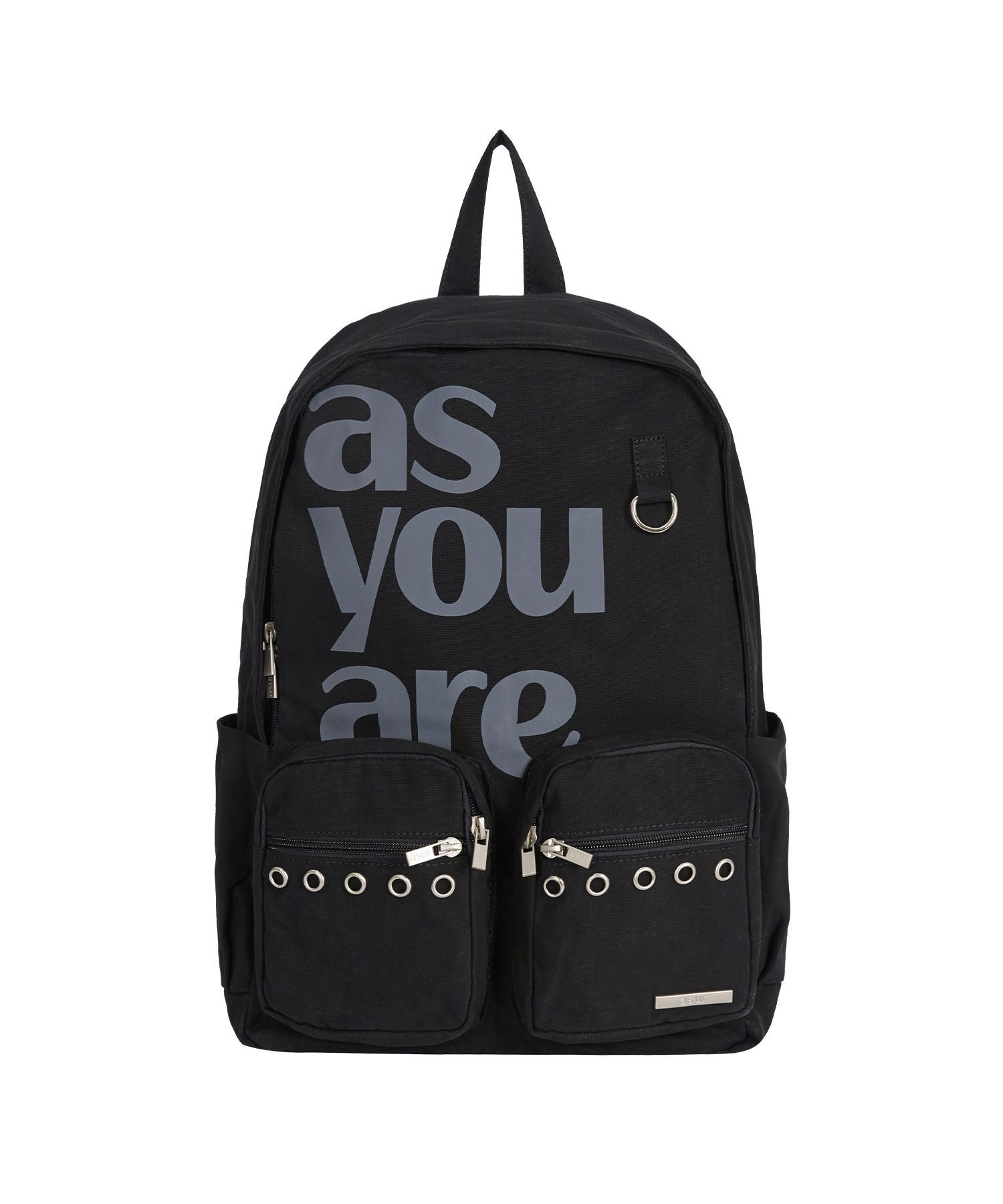 AS YOU ARE 鏤空口袋棉質後背包 黑色 AS25AWBAG01BK