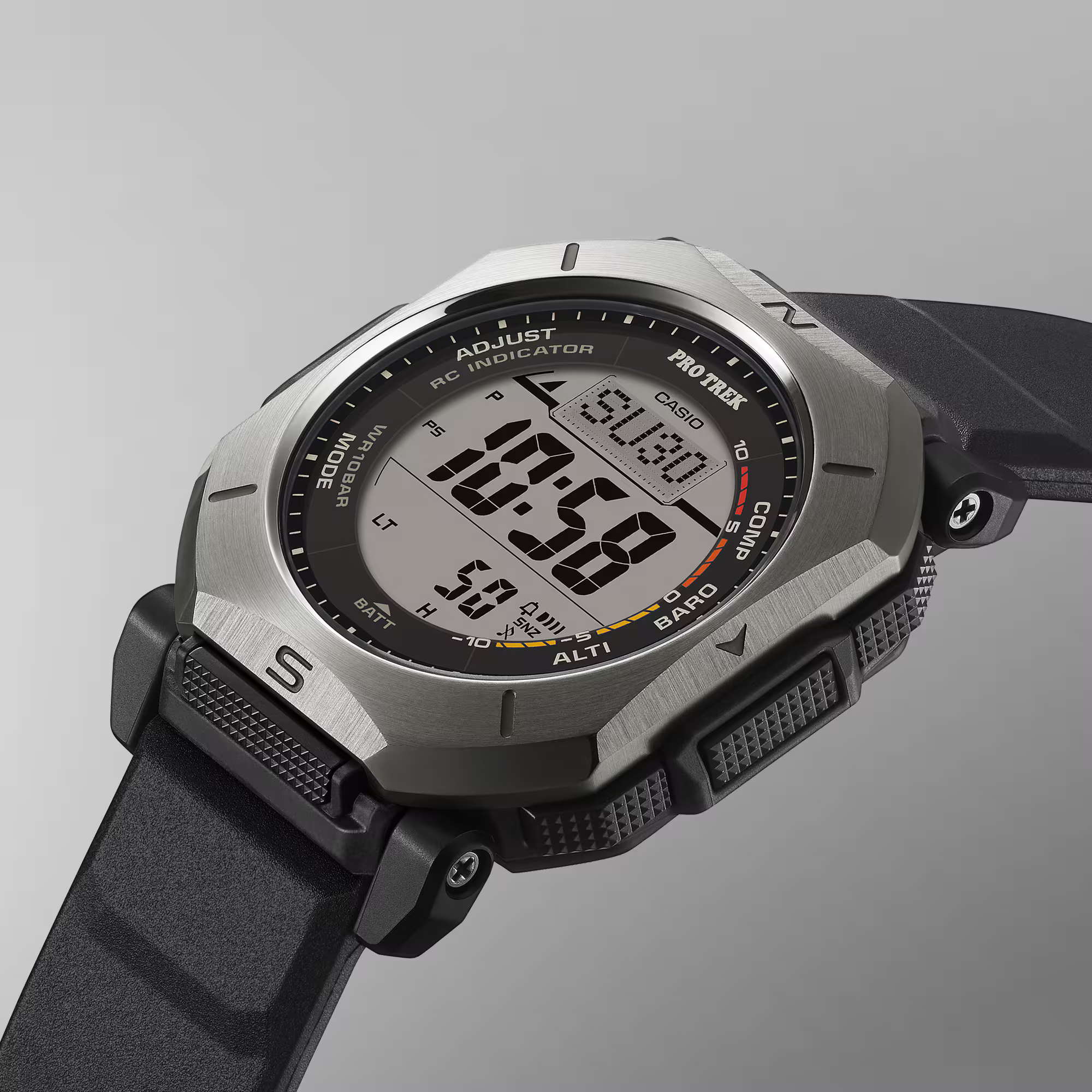 萬年鐘錶 - CASIO 卡西歐 PRO TREK  登山者藍芽太陽能電波方位、氣壓、高度、溫度三重感應器登山錶  PRW-69Y-1  錶徑 : 46.4 mm