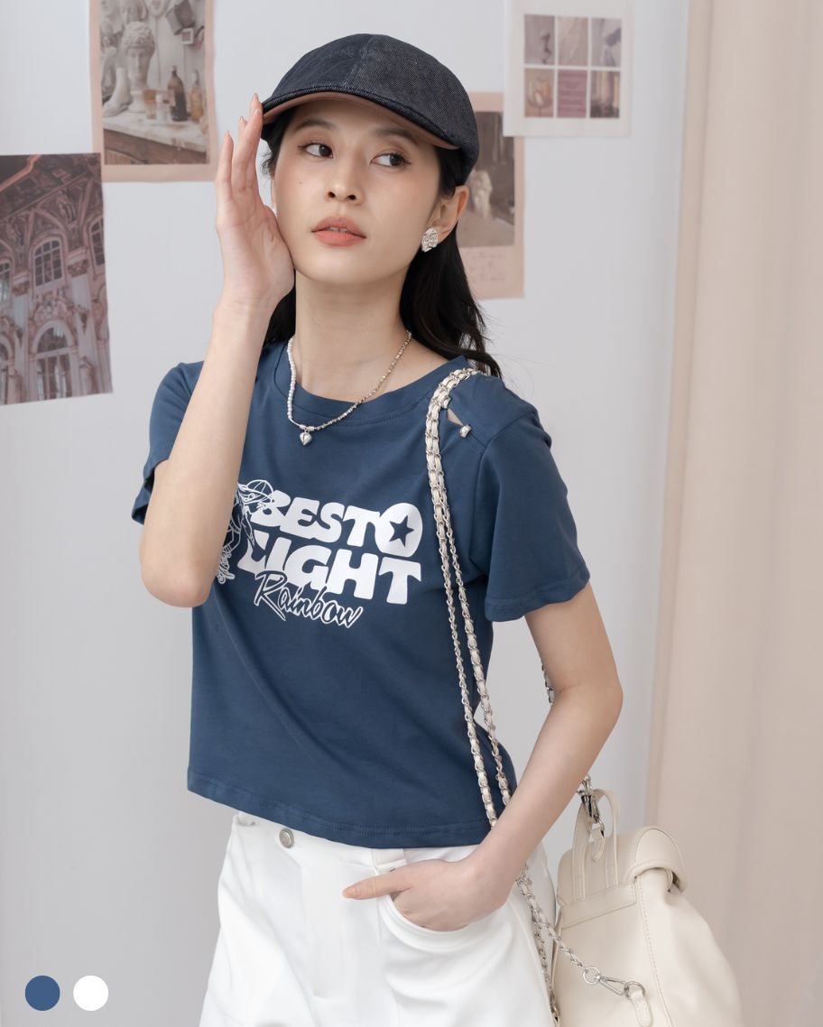 滑板少女鏤空上衣