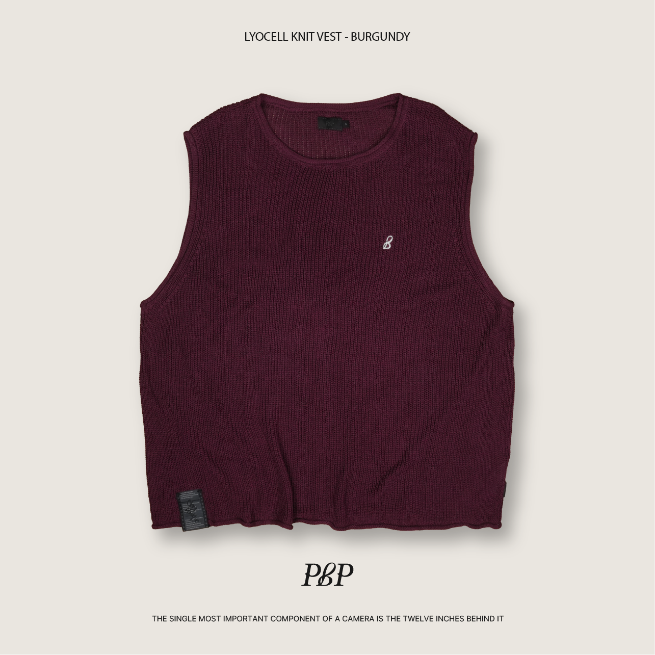 P.B.P - LYOCELL KNIT VEST  - BURGUNDY
