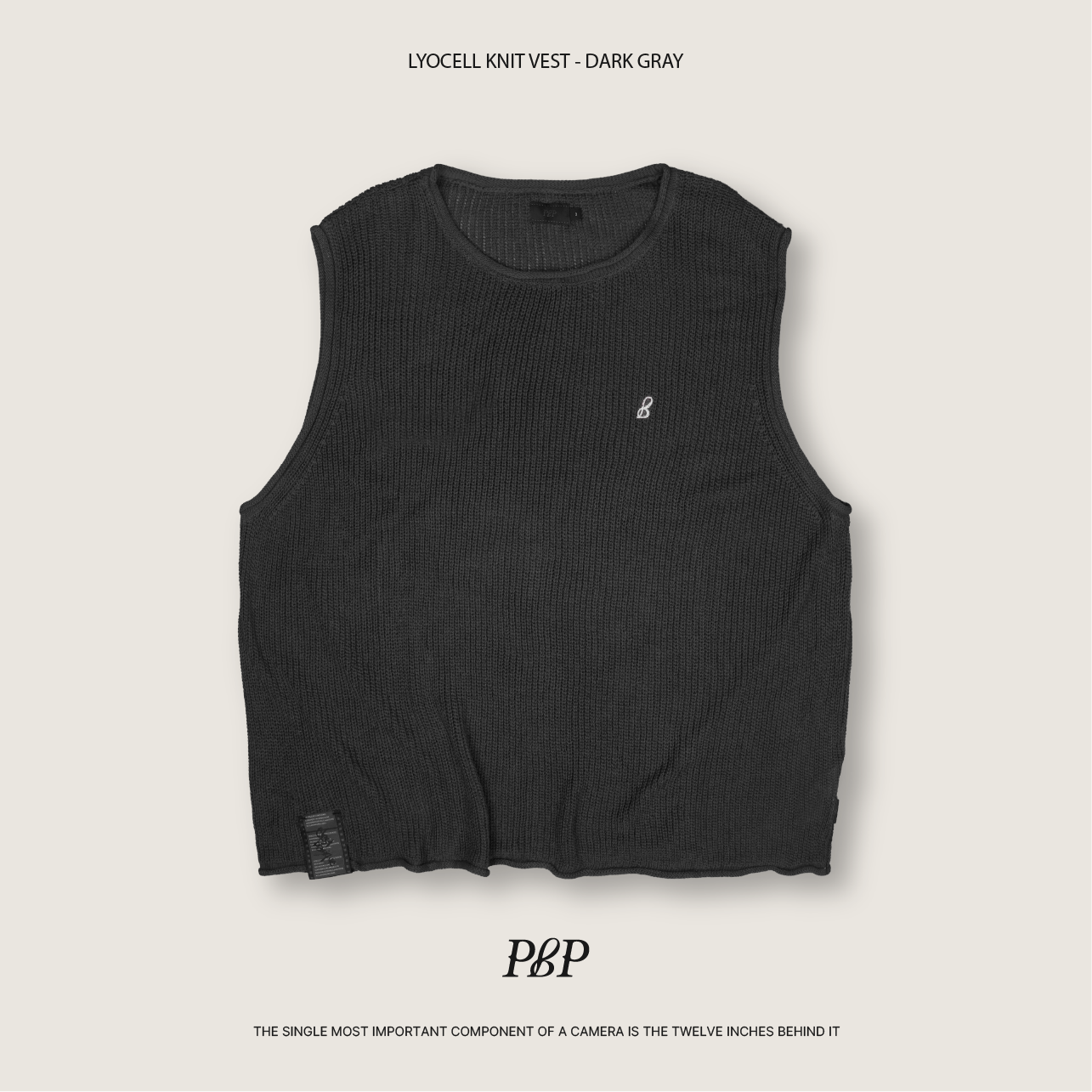 P.B.P - LYOCELL KNIT VEST  - DARK GRAY