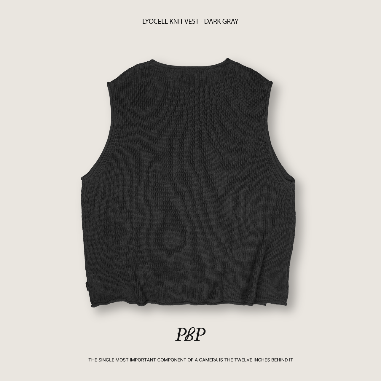 P.B.P - LYOCELL KNIT VEST  - DARK GRAY