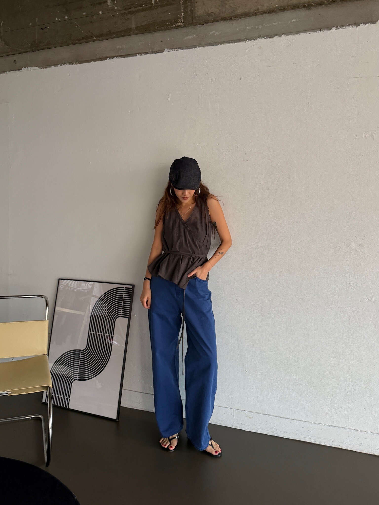 Ruffle wrap blouse