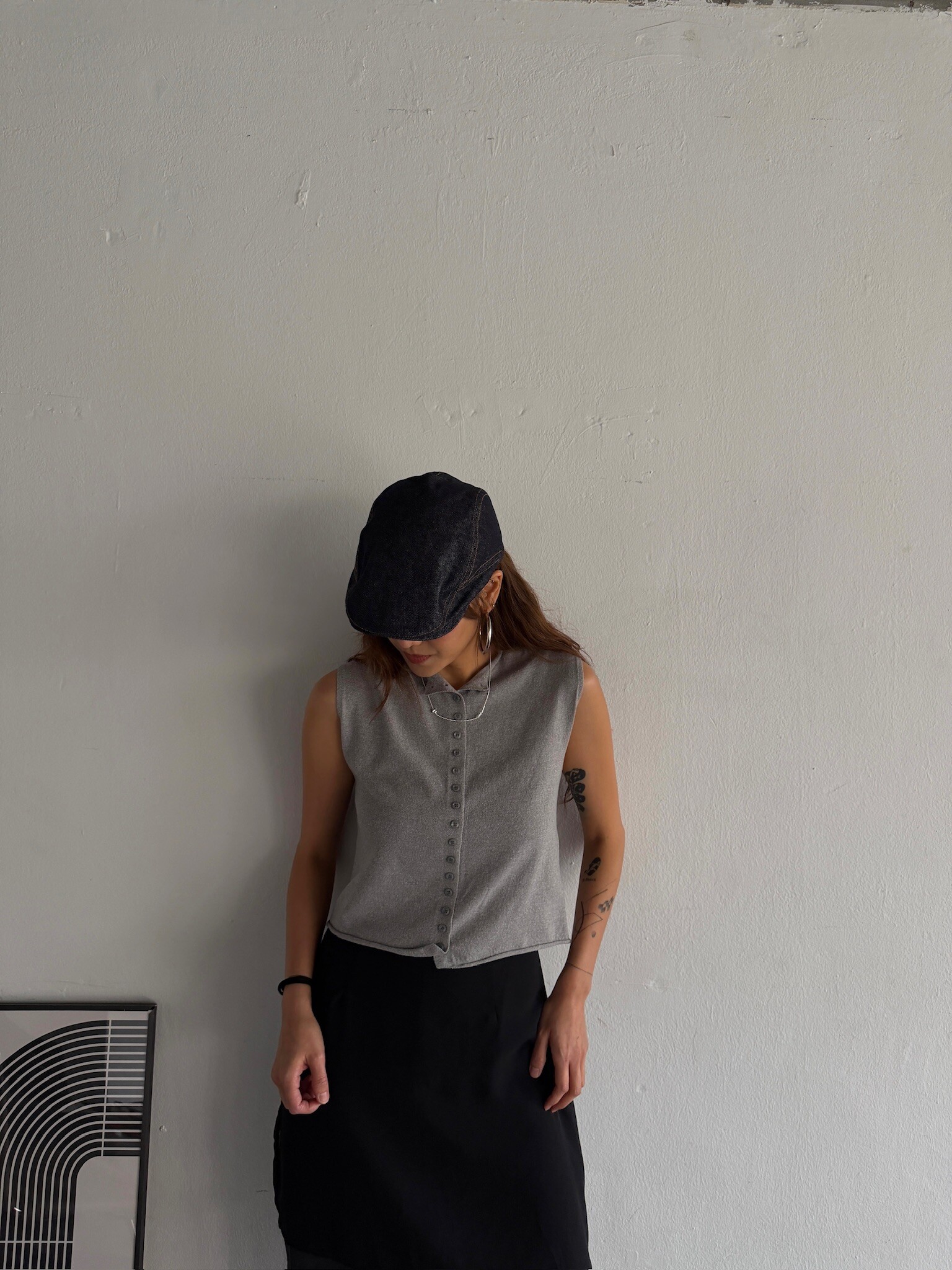 Front button knitted vest