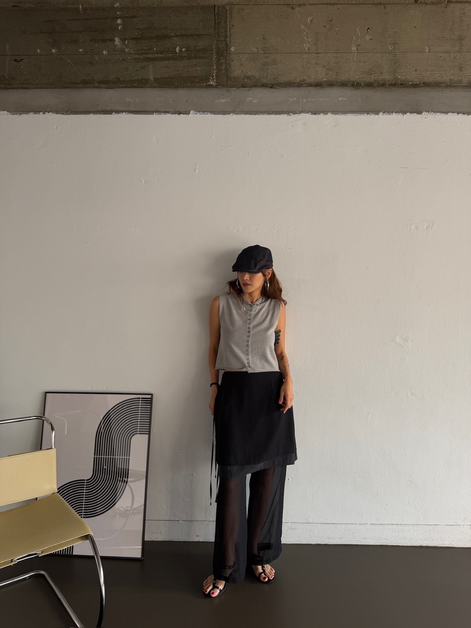 Front button knitted vest