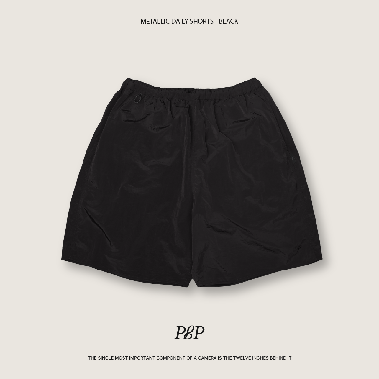 P.B.P - METALLIC DAILY SHORTS  - BLACK