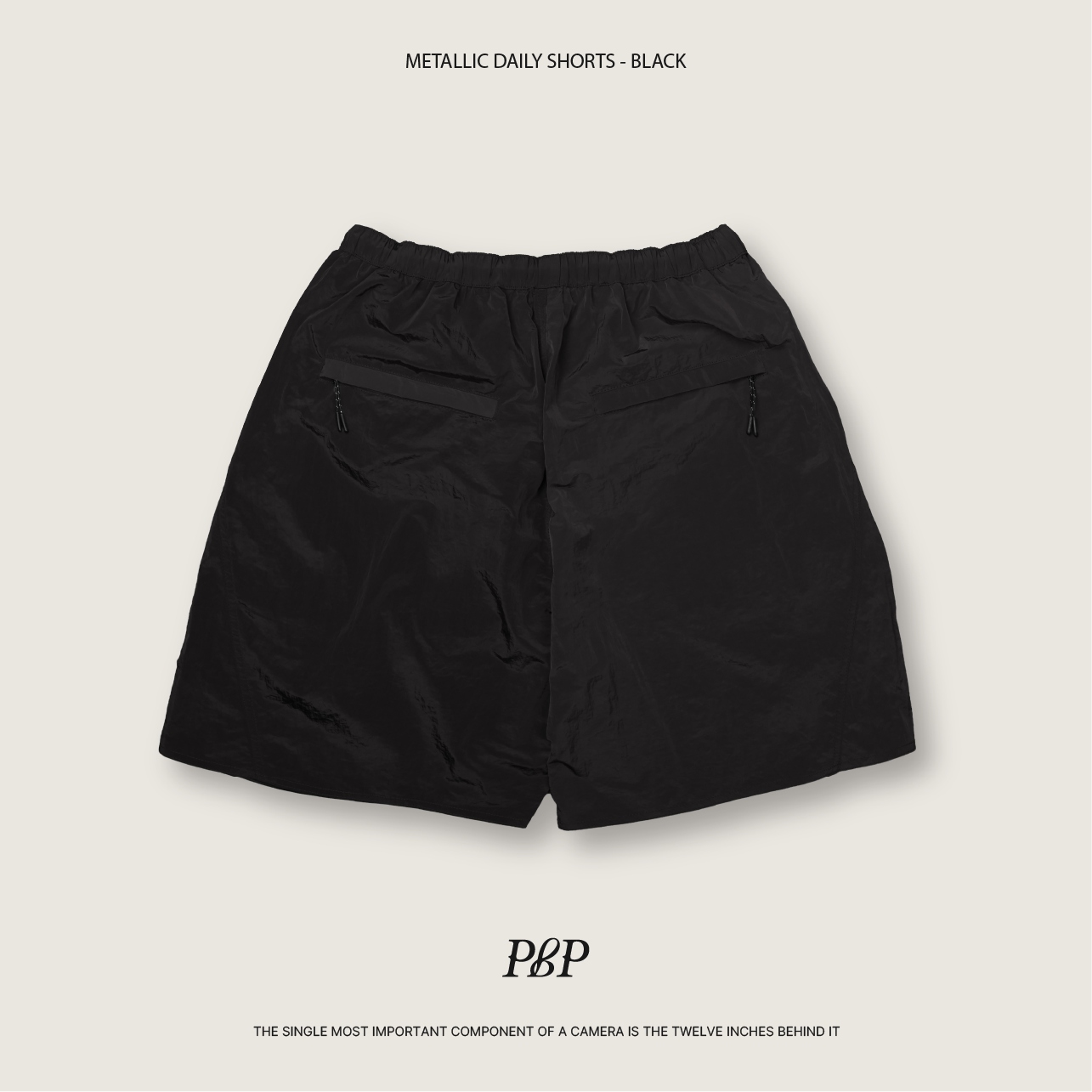 P.B.P - METALLIC DAILY SHORTS  - BLACK