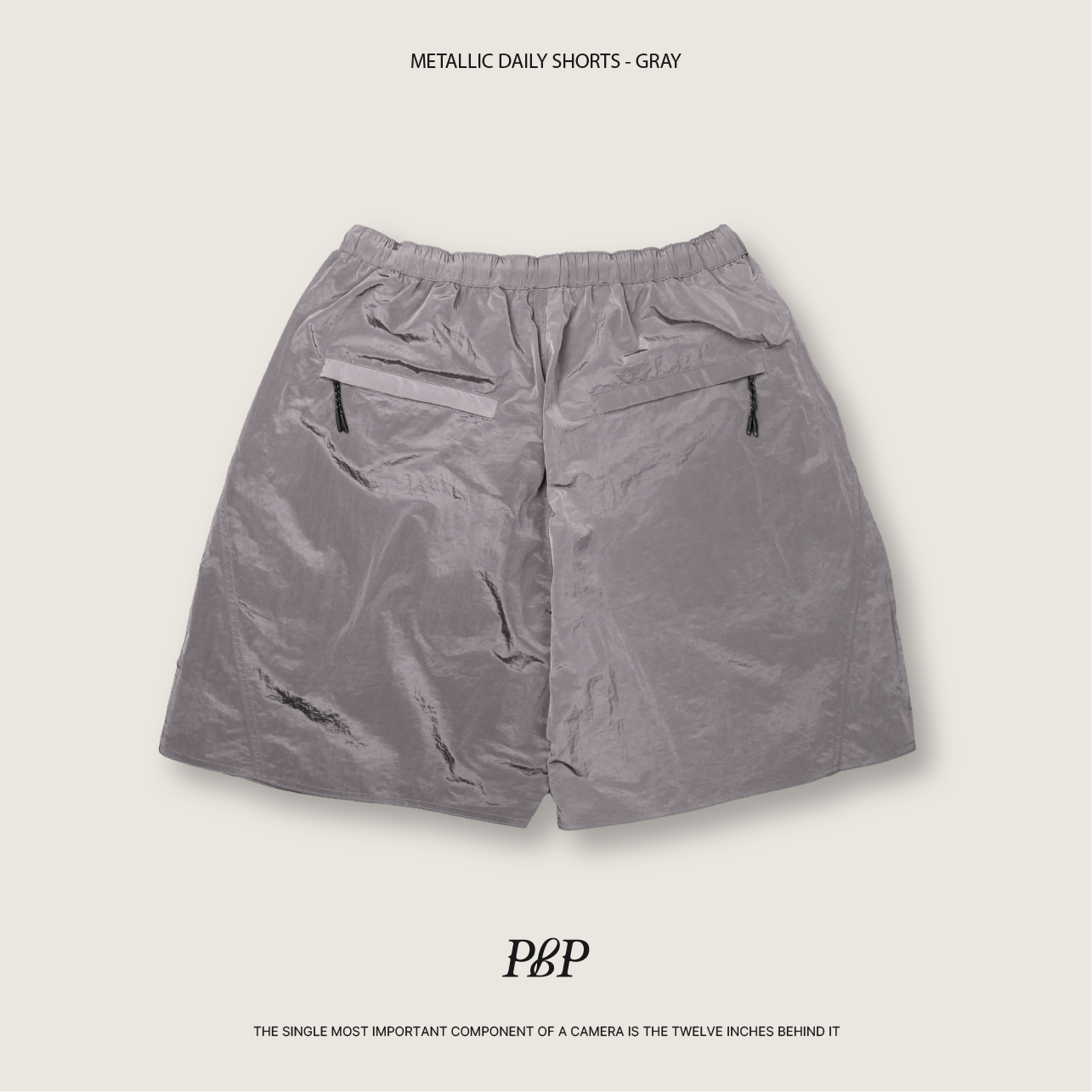 P.B.P - METALLIC DAILY SHORTS  - GRAY
