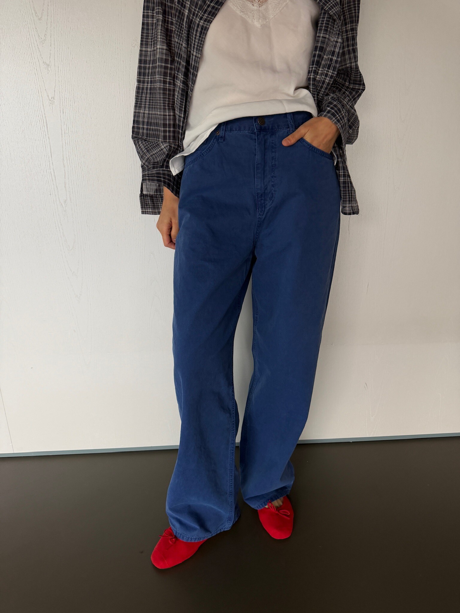 Soft indigo denim jeans