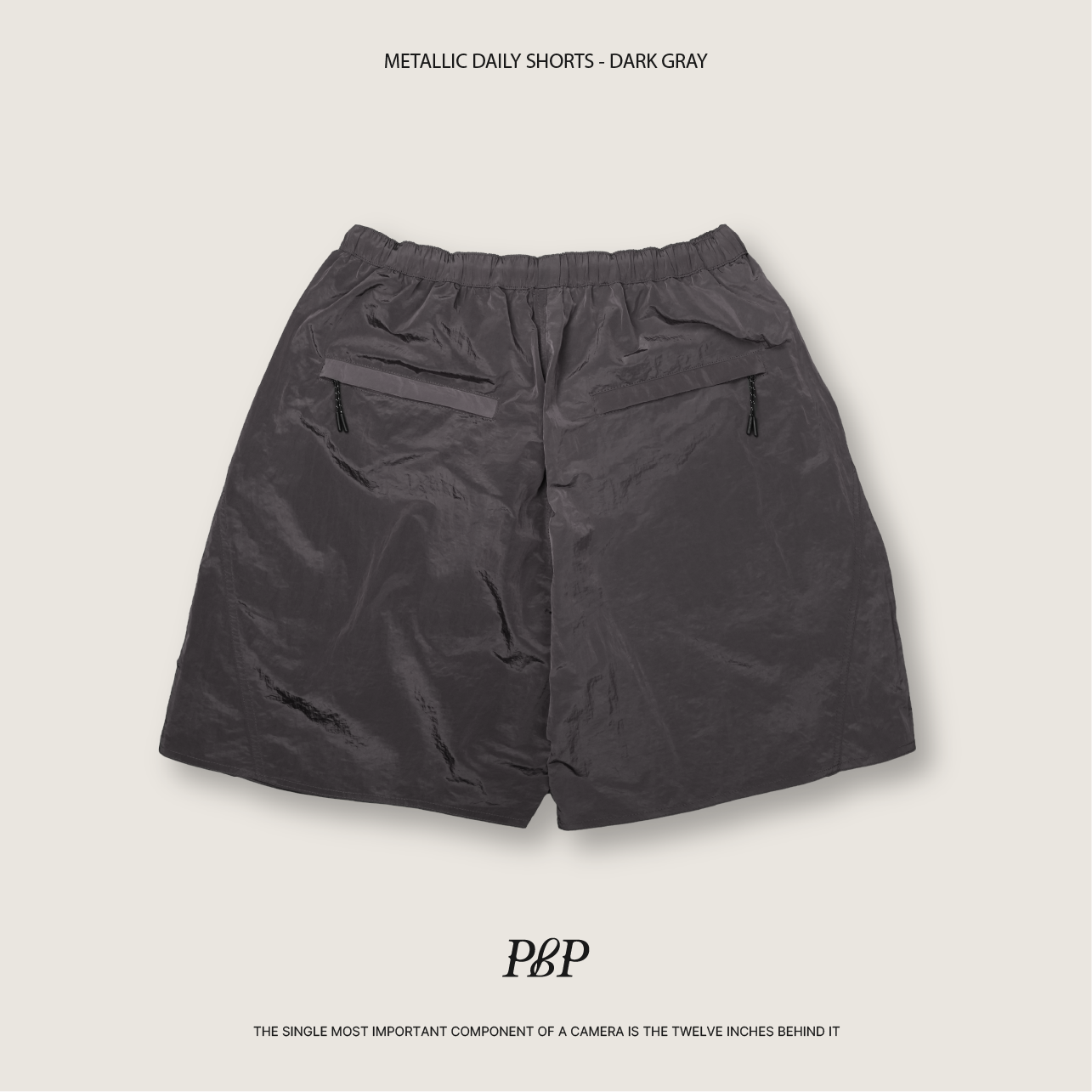 P.B.P - METALLIC DAILY SHORTS  - DARK GRAY