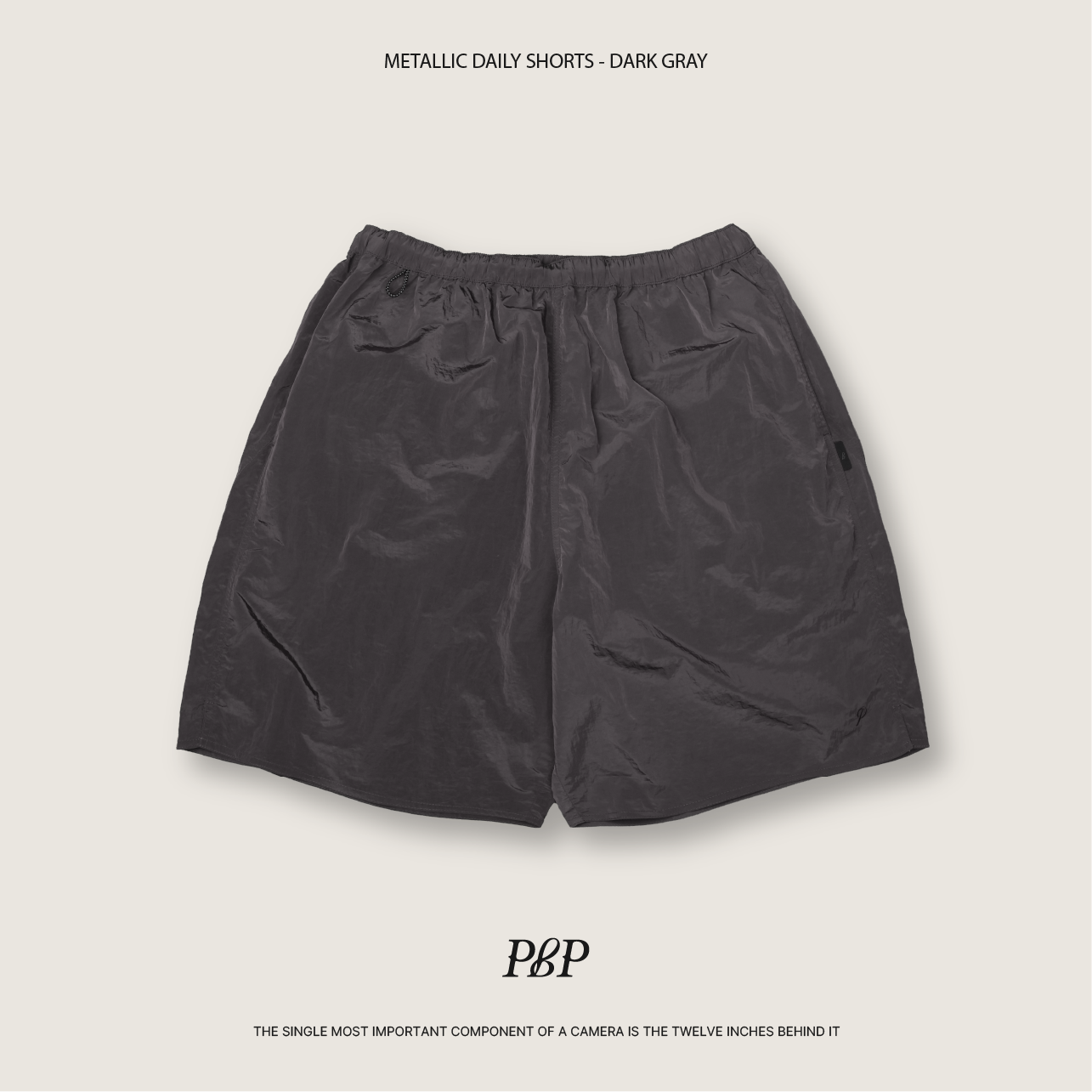 P.B.P - METALLIC DAILY SHORTS  - DARK GRAY