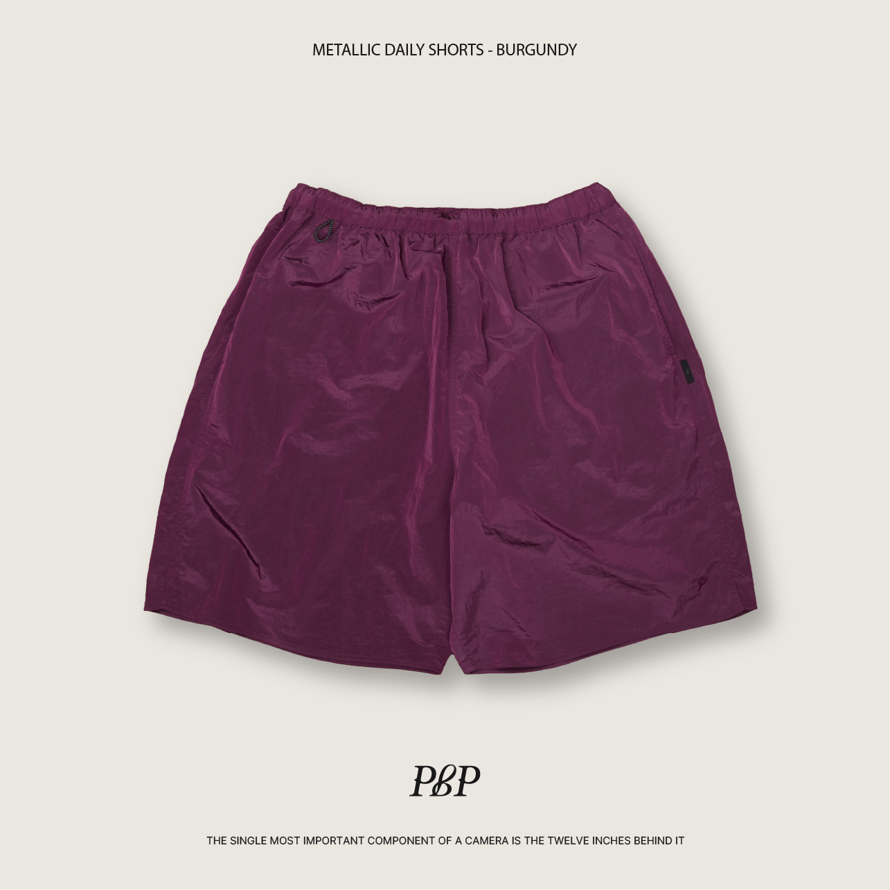 P.B.P - METALLIC DAILY SHORTS  - BURGUNDY