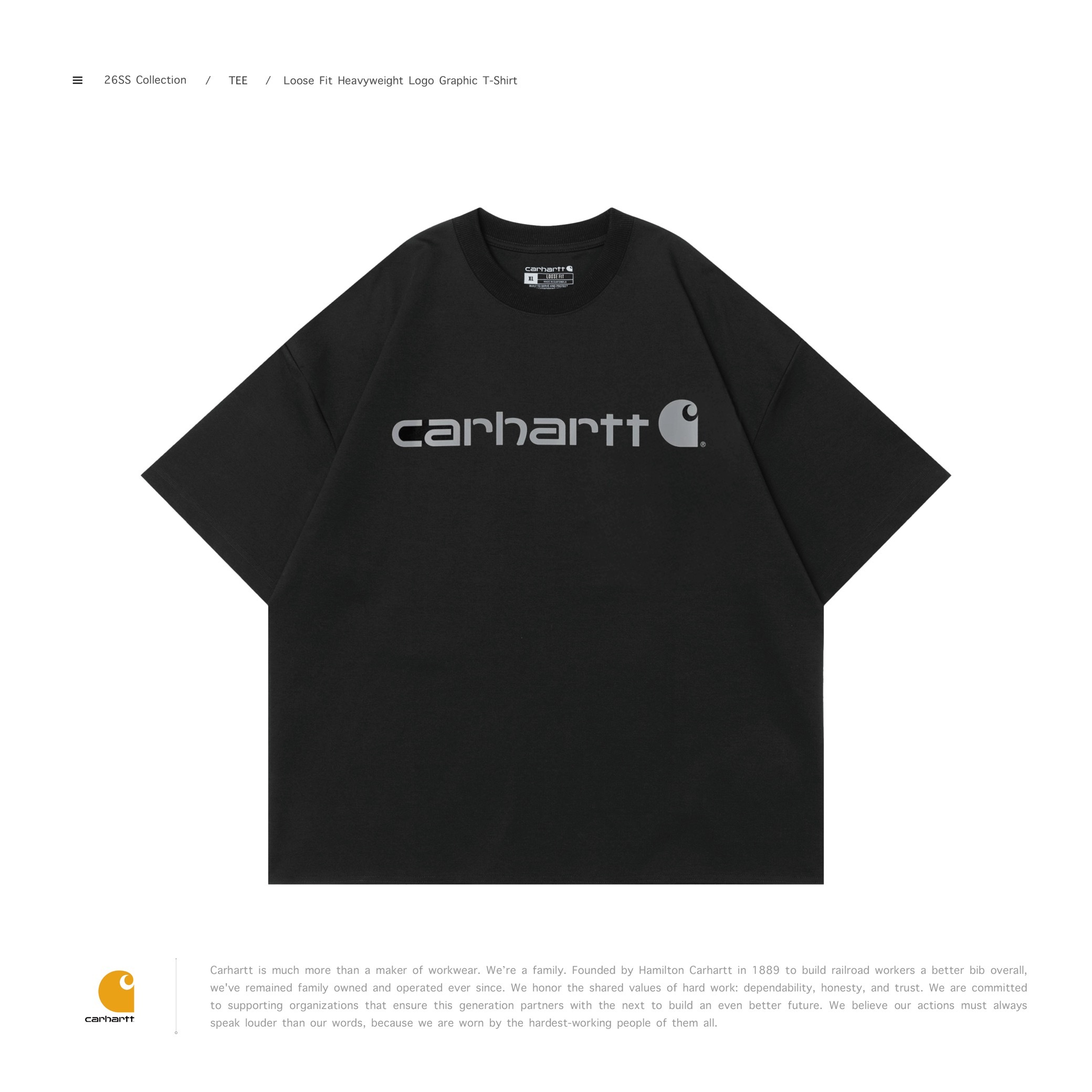 [ 予約限定 ]  CARHARTT® - K195 Loose Fit Heavyweight Logo Graphic T-Shirt