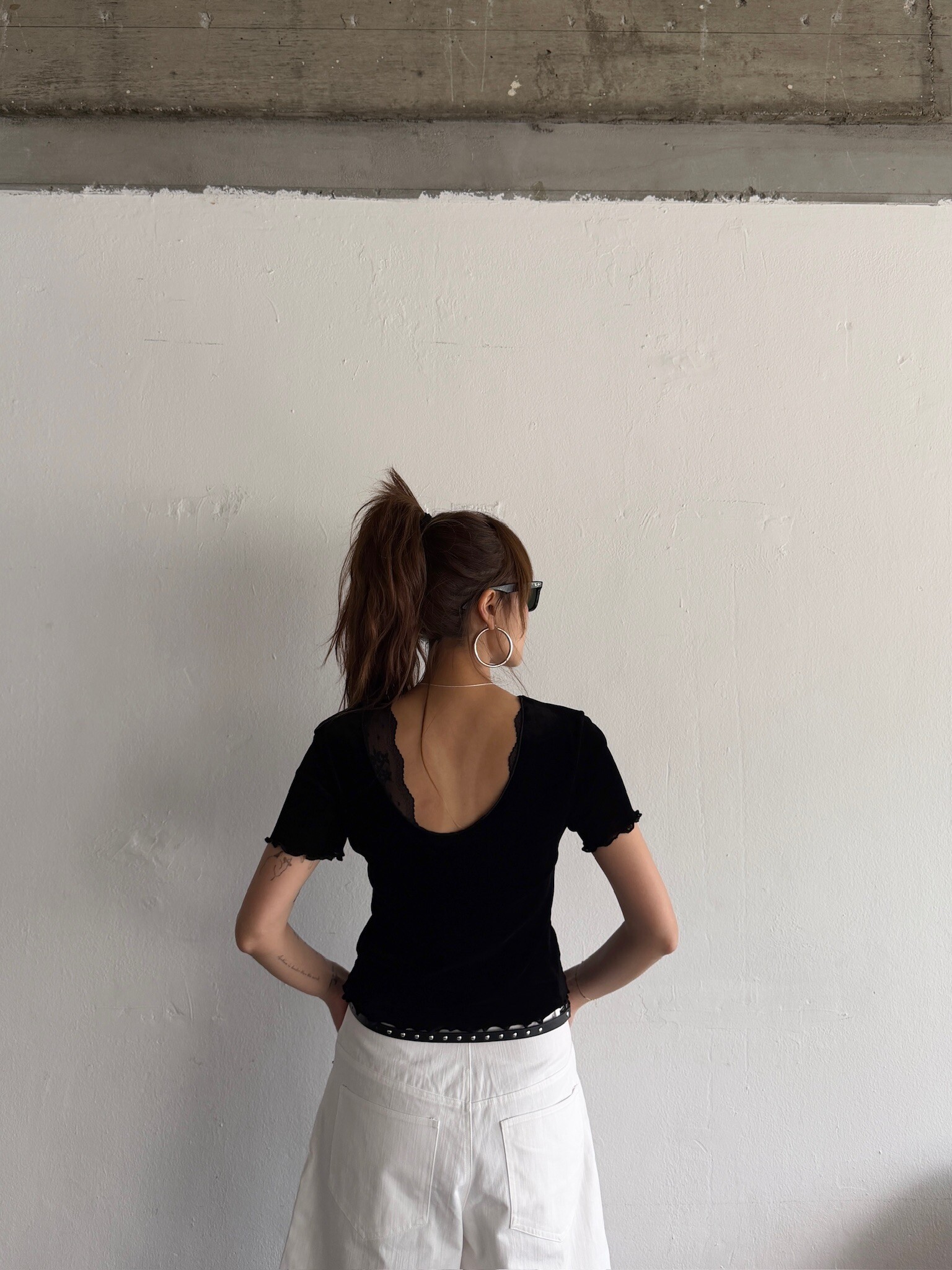 Velvet v neck blouse