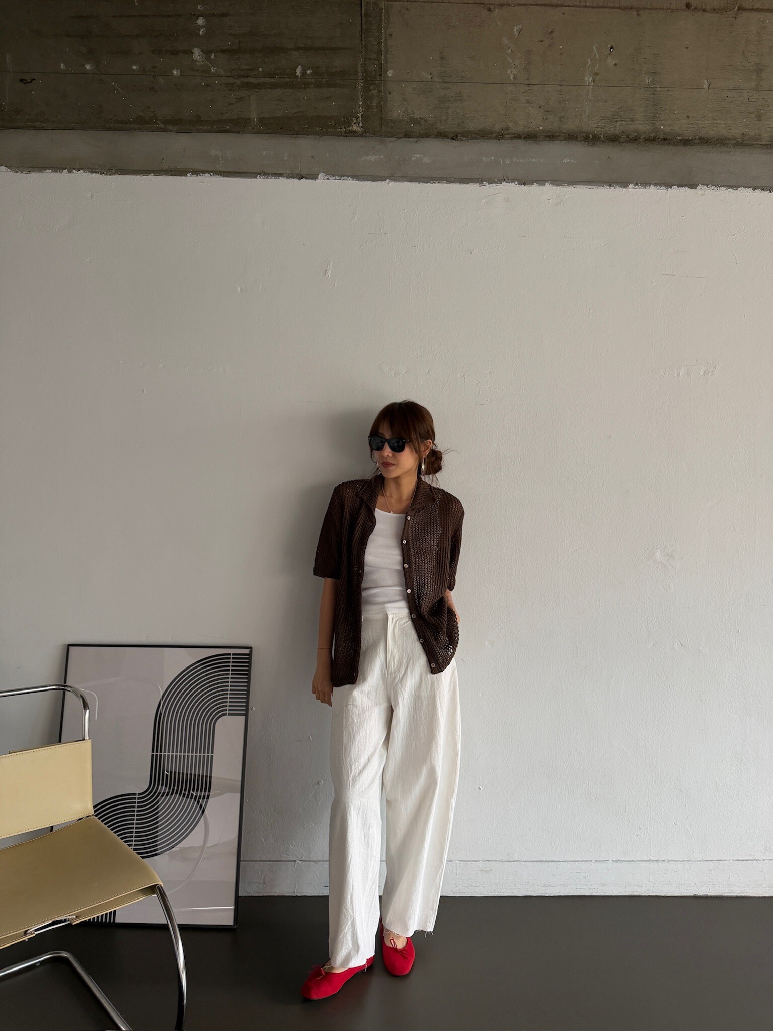 Linen tapered trousers