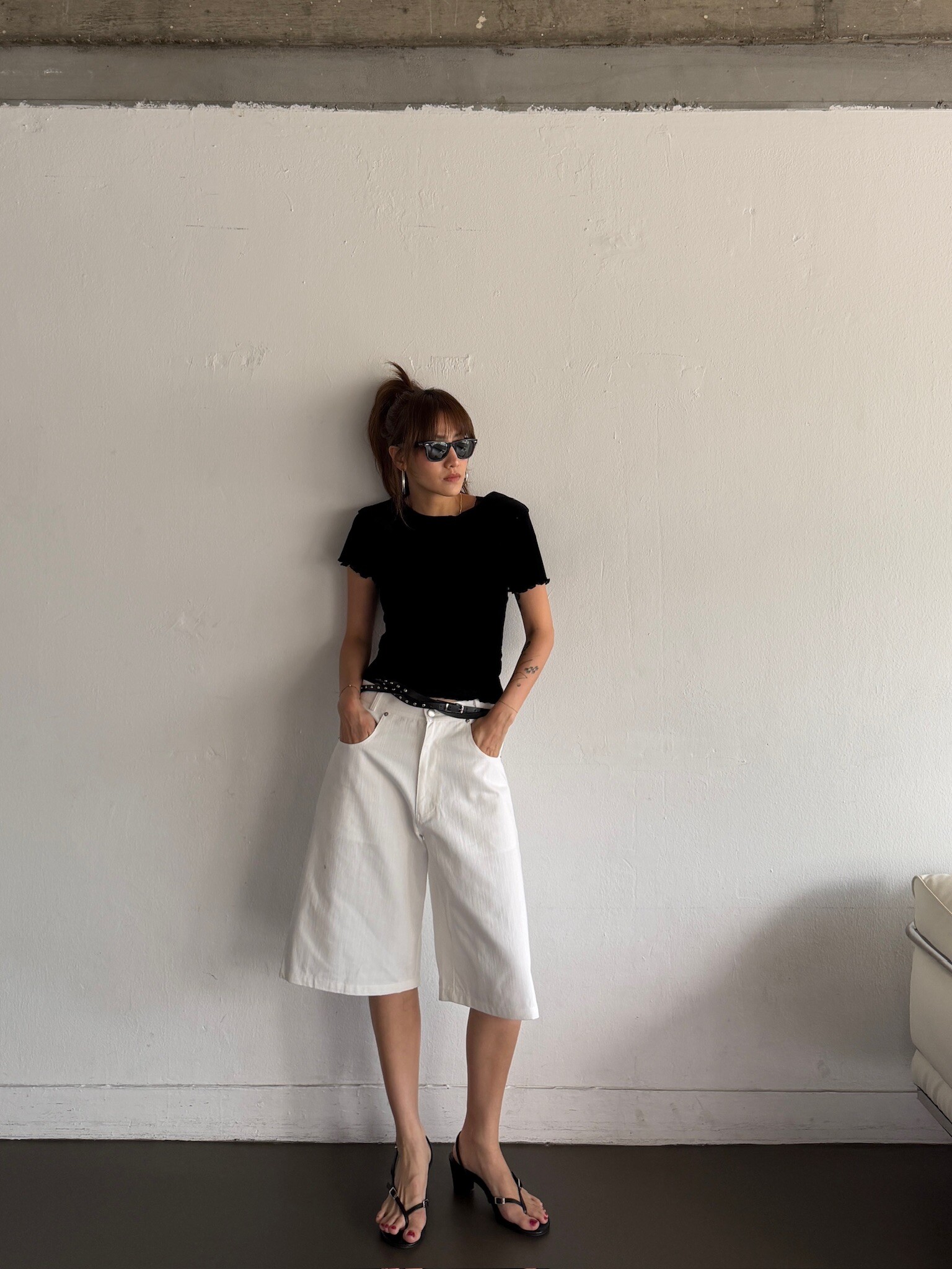 A line Denim Shorts