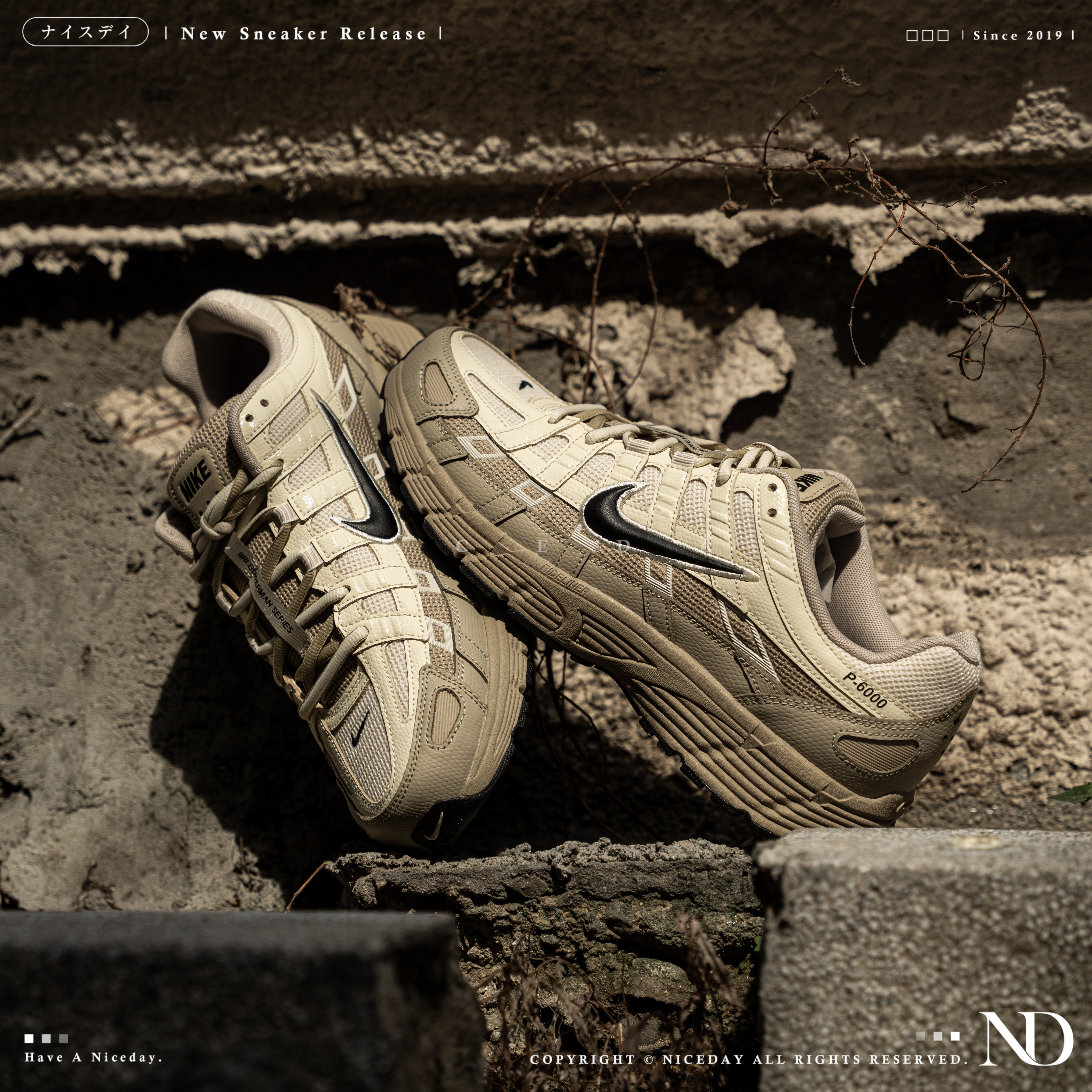 NICEDAY 現貨 Nike P-6000 米色 透氣 機能 復古 IH8042-100