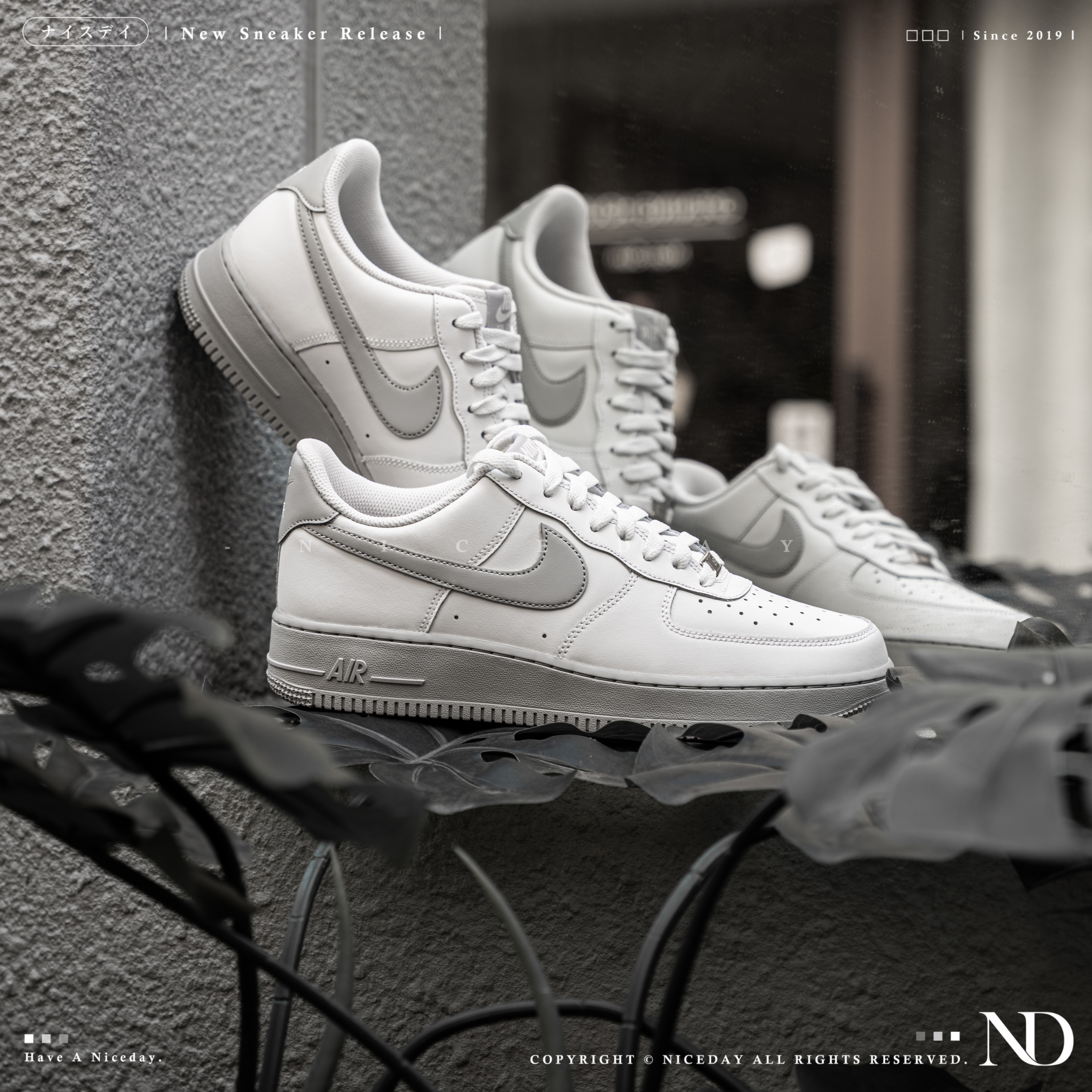 NICEDAY 現貨 Nike Air Force 1 白灰 百搭 板鞋 FJ4146-128