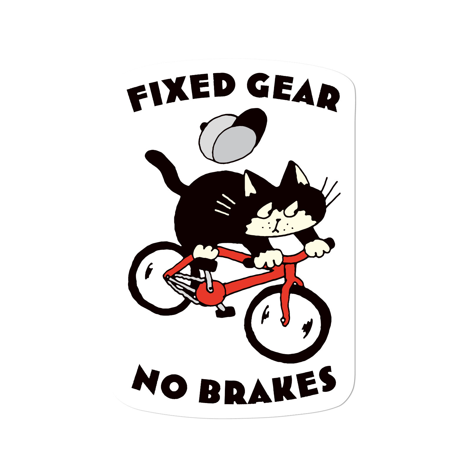 Fixed Gear 貓貓 防水大貼紙｜日本FRONTIER