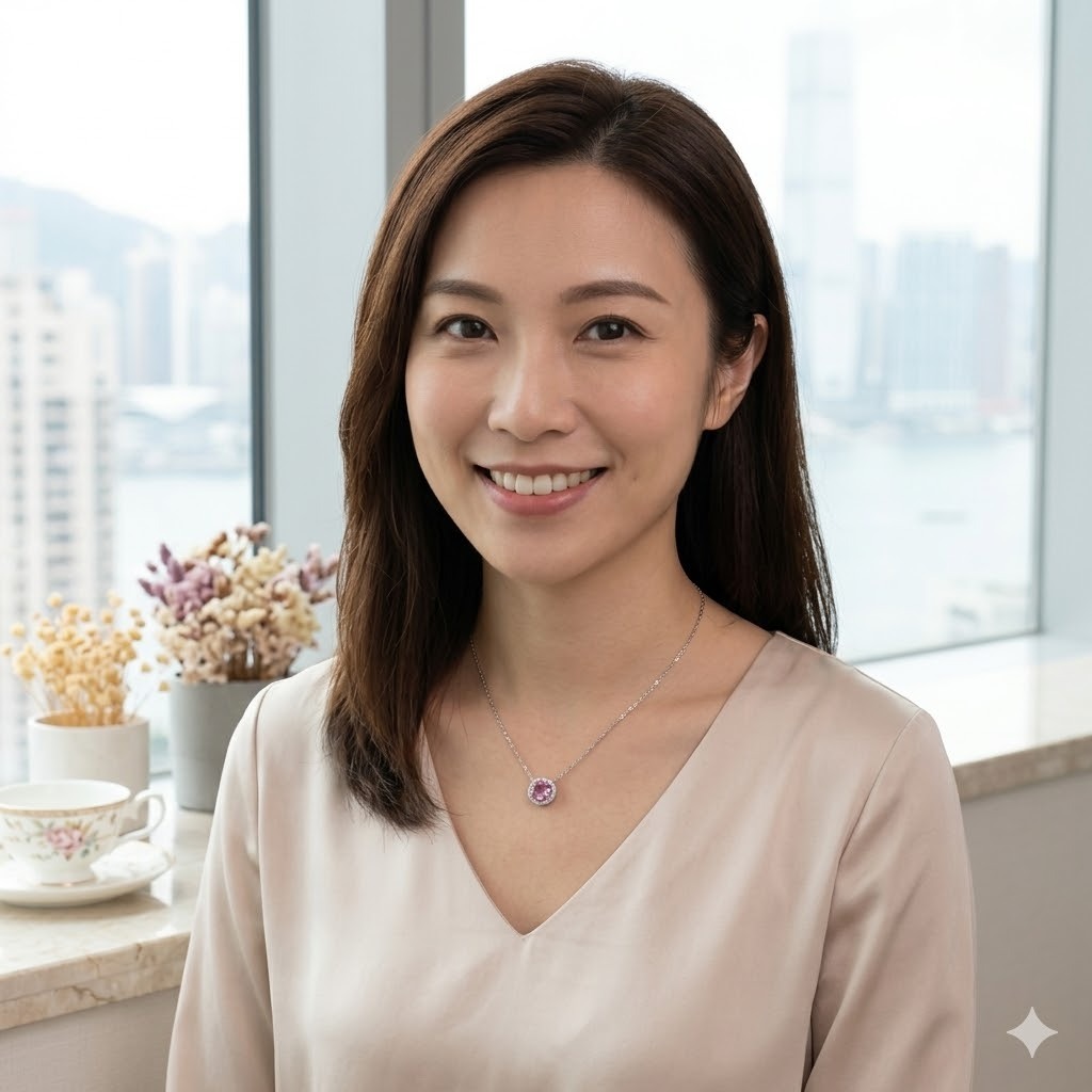 全新18K白金【單粒88份粉紅寶】配6份鑽石頸鍊