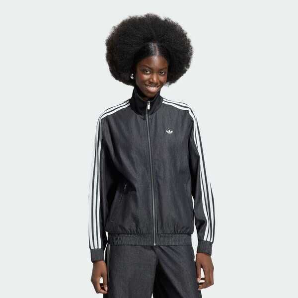 Adidas 愛迪達 Denim Fb Tt KW8758 女 立領外套 運動外套 休閒穿搭 黑 亞版