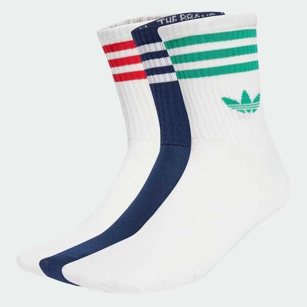 Adidas 愛迪達 3s Crew S 3p JV7408 中筒襪 白 深藍 3雙入 足弓支撐