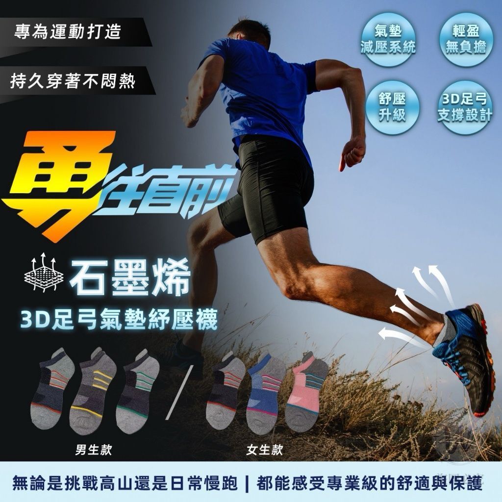 台灣黑科技襪TOP減壓保健襪系列 (1套12對)