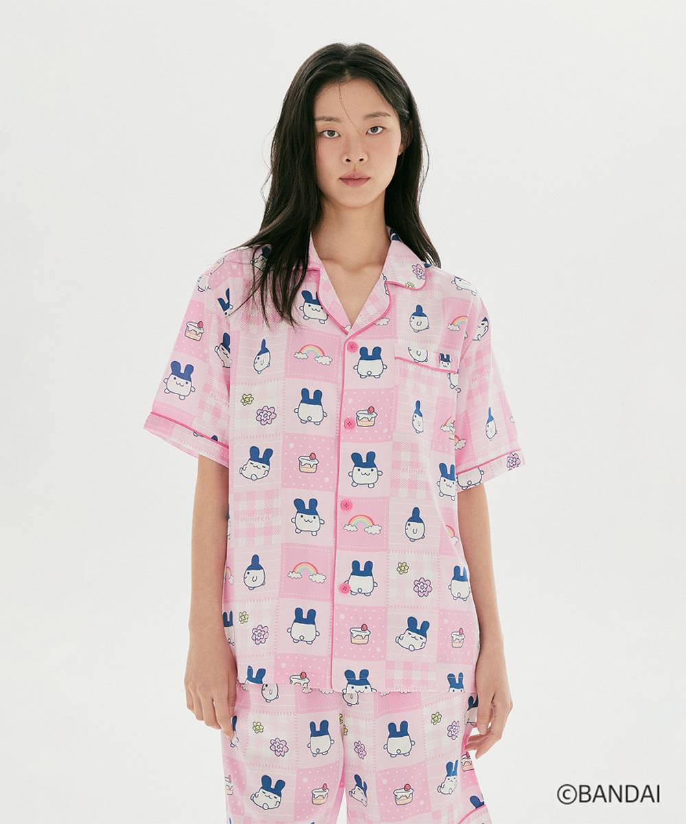 SPAO x 電子雞 Y2K 拼接短袖睡衣套裝 SPPPG25U07