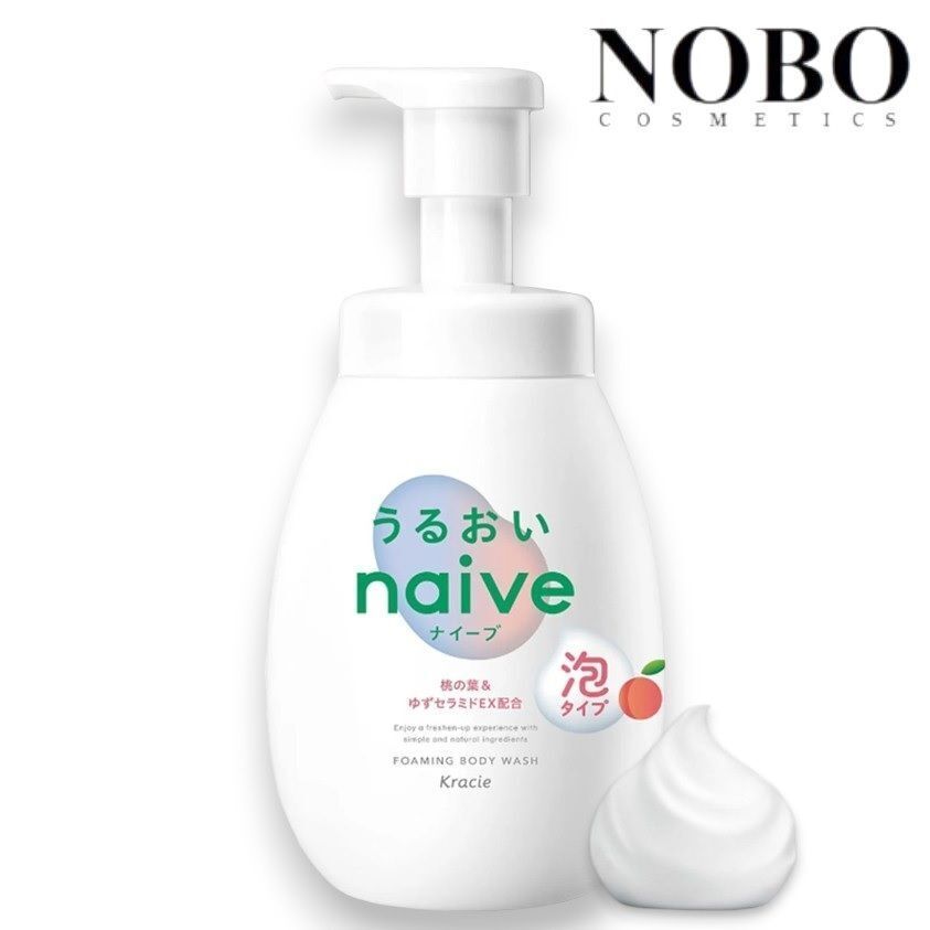 Naive - 濃厚泡泡沐浴露 #桃葉保濕 600ml (平行進口)